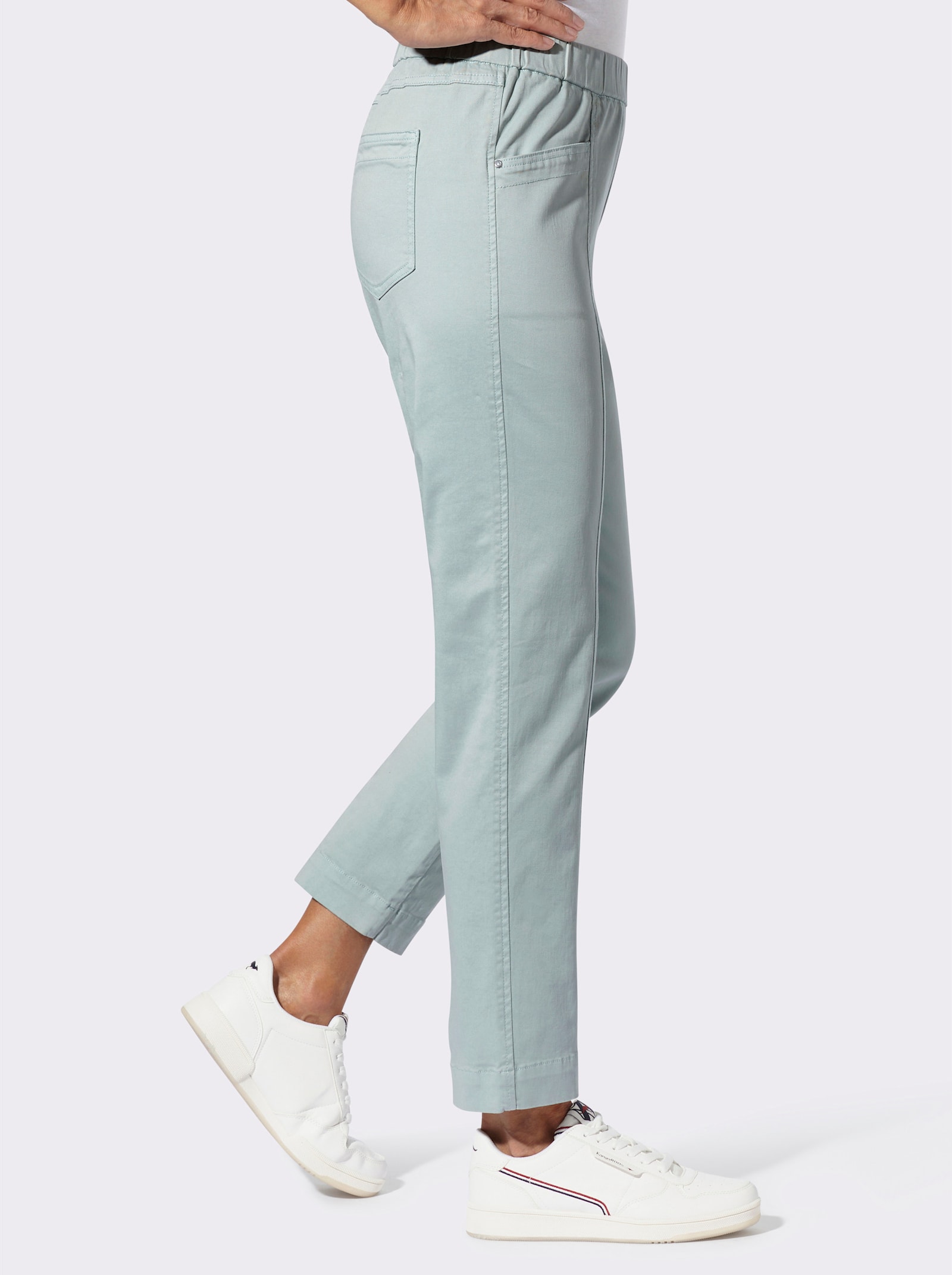 Schlupfjeans mit Stretch-Anteil - kalkmint