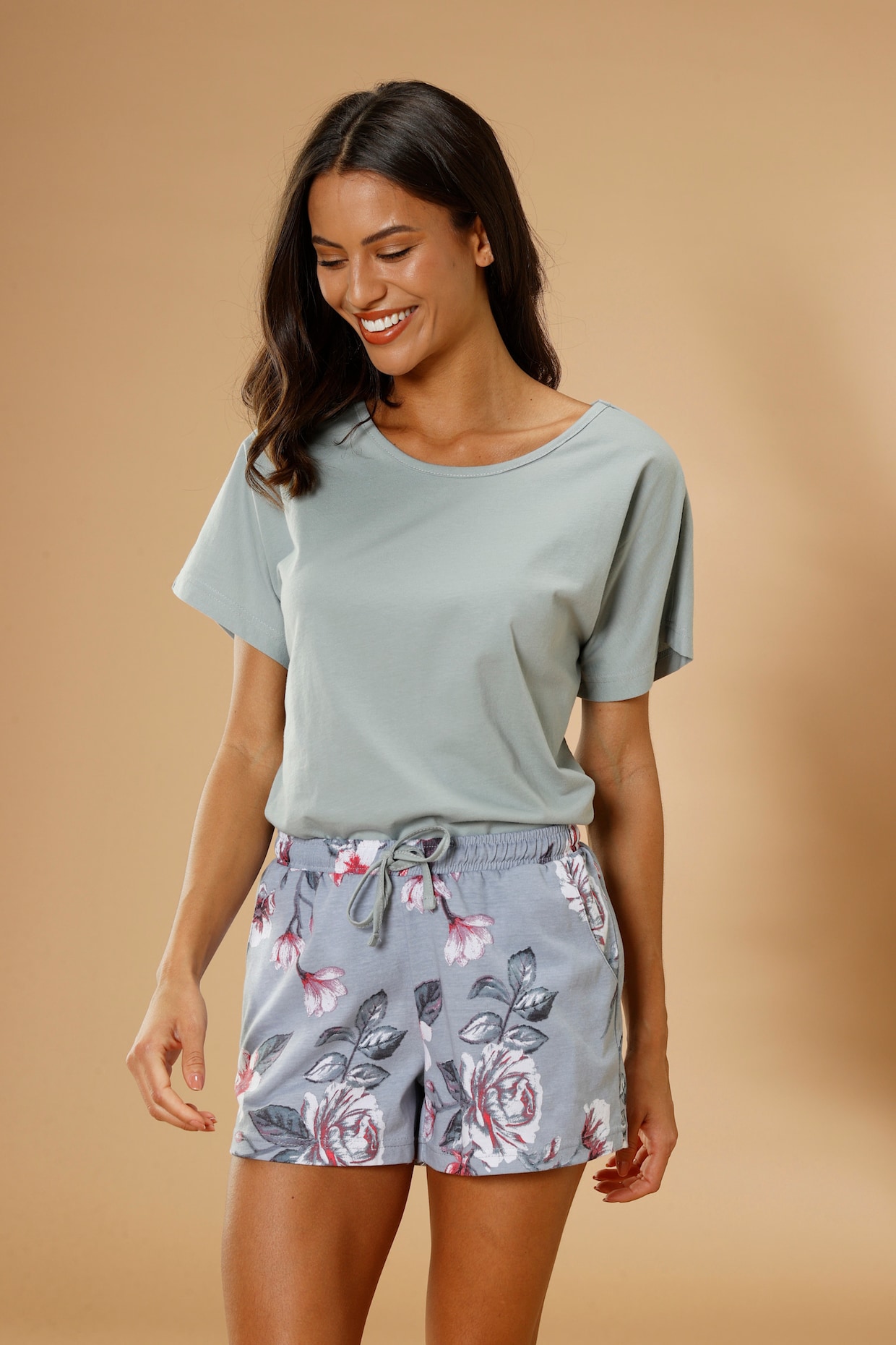 Vivance Dreams Pyjama court - menthe-gris