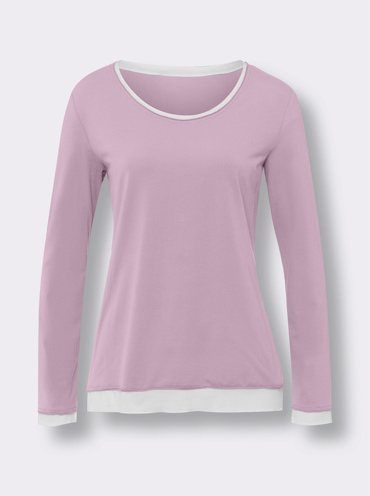heine 2-in-1-Langarmshirt - rosé-ecru