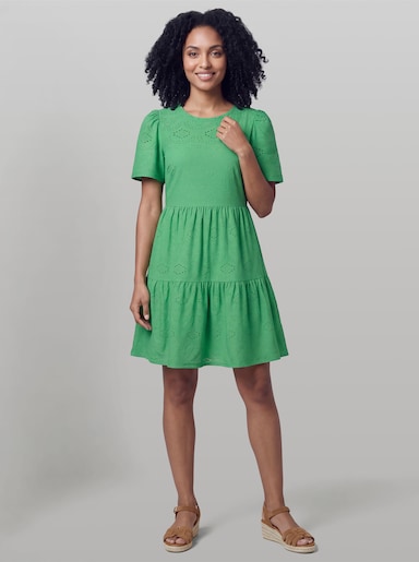 heine Jerseykleid mit Ajourmuster - grasgrün