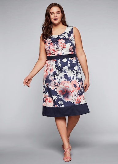 sheego Cocktailkleid - marine bedruckt