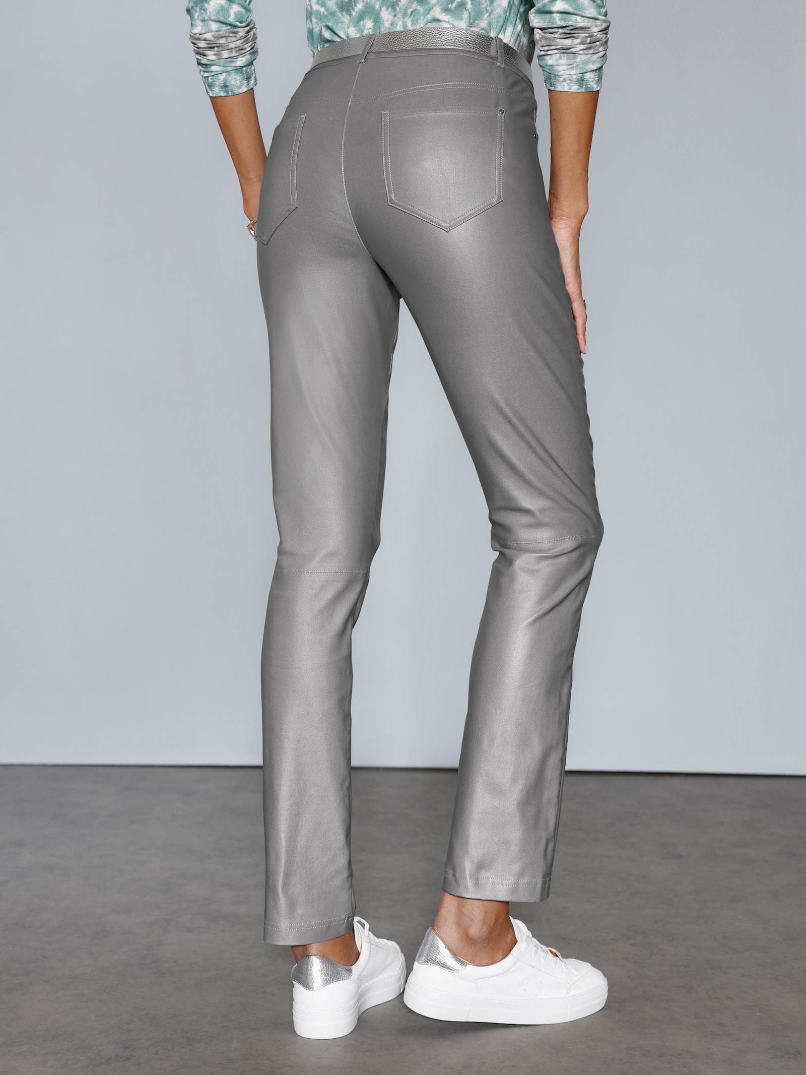 5-Pocket-Hose mit Beschichtung - steingrau