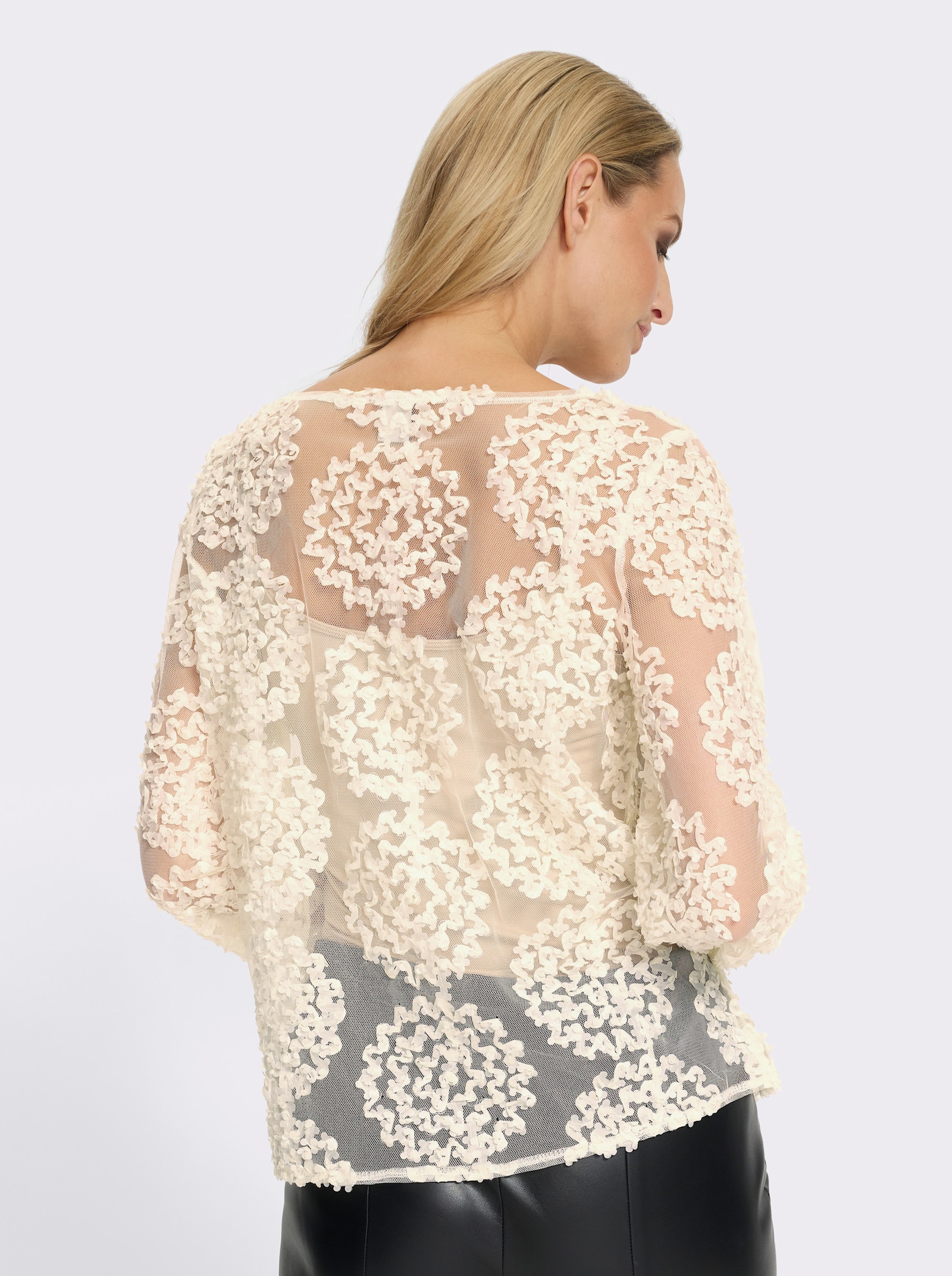 heine Spitzenshirt mit Ballon-Ärmeln - ecru