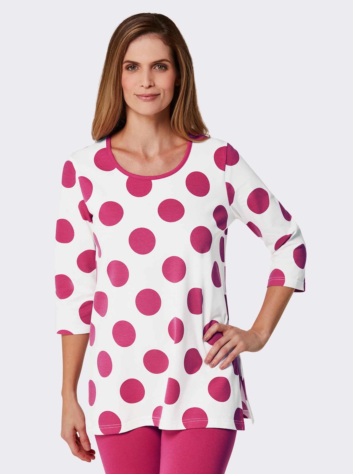 feel good Lang shirt - ecru/fuchsia