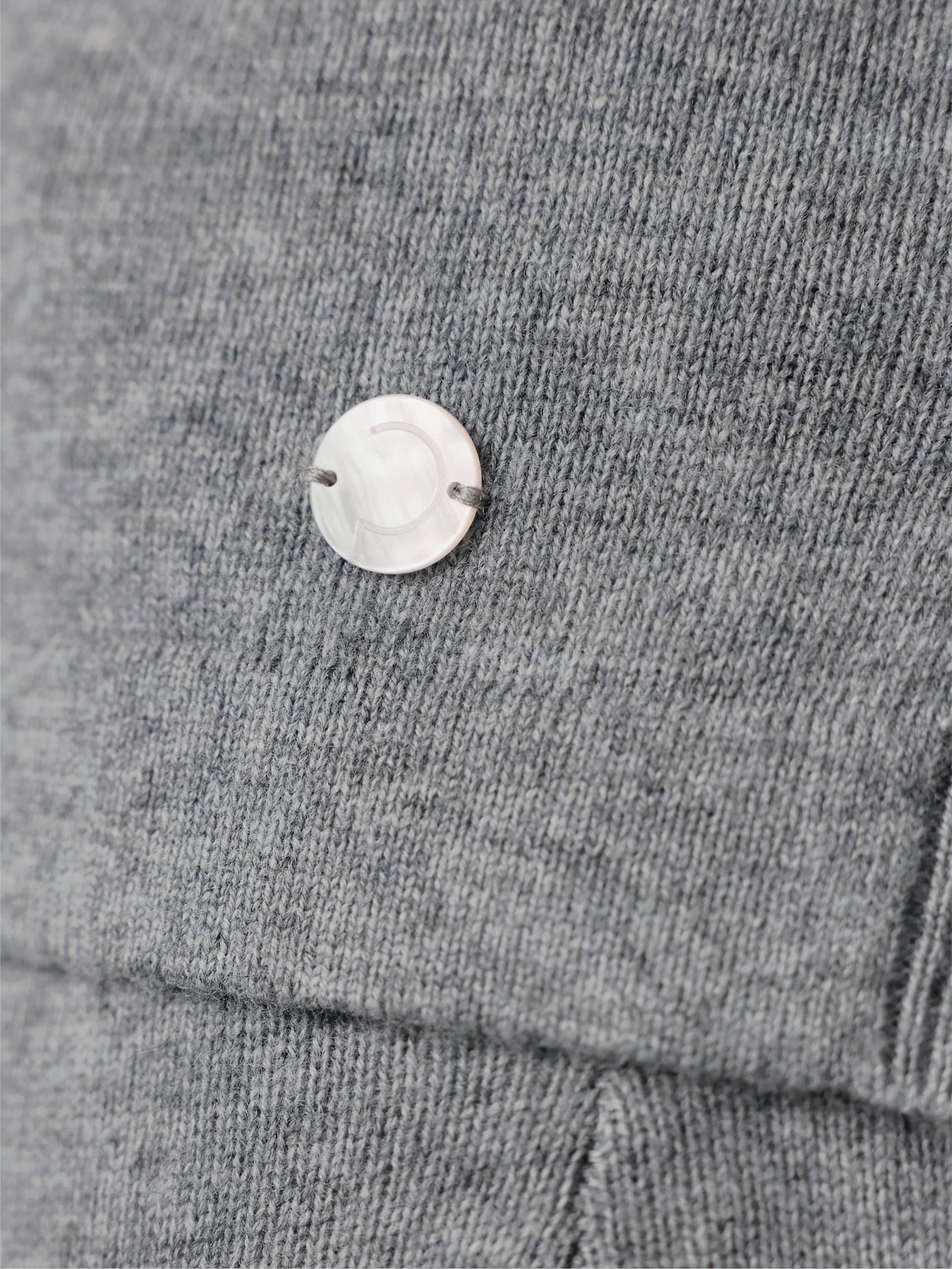 CREATION L PREMIUM Rollkragenpullover mit 10% Kaschmir - rauchblau-steingrau-meliert