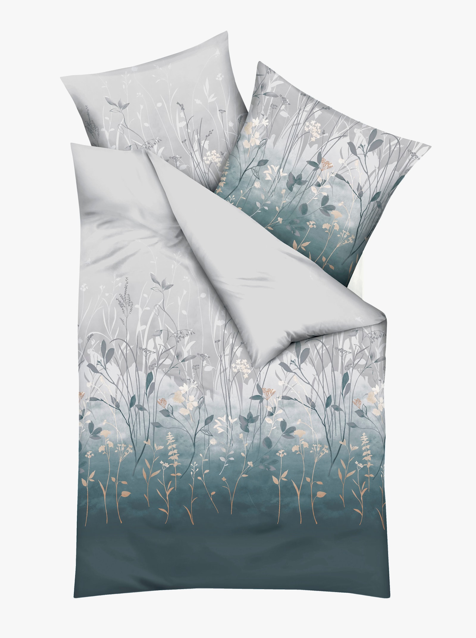 Kaeppel Bedtextiel - duifblauw/grijs bedrukt