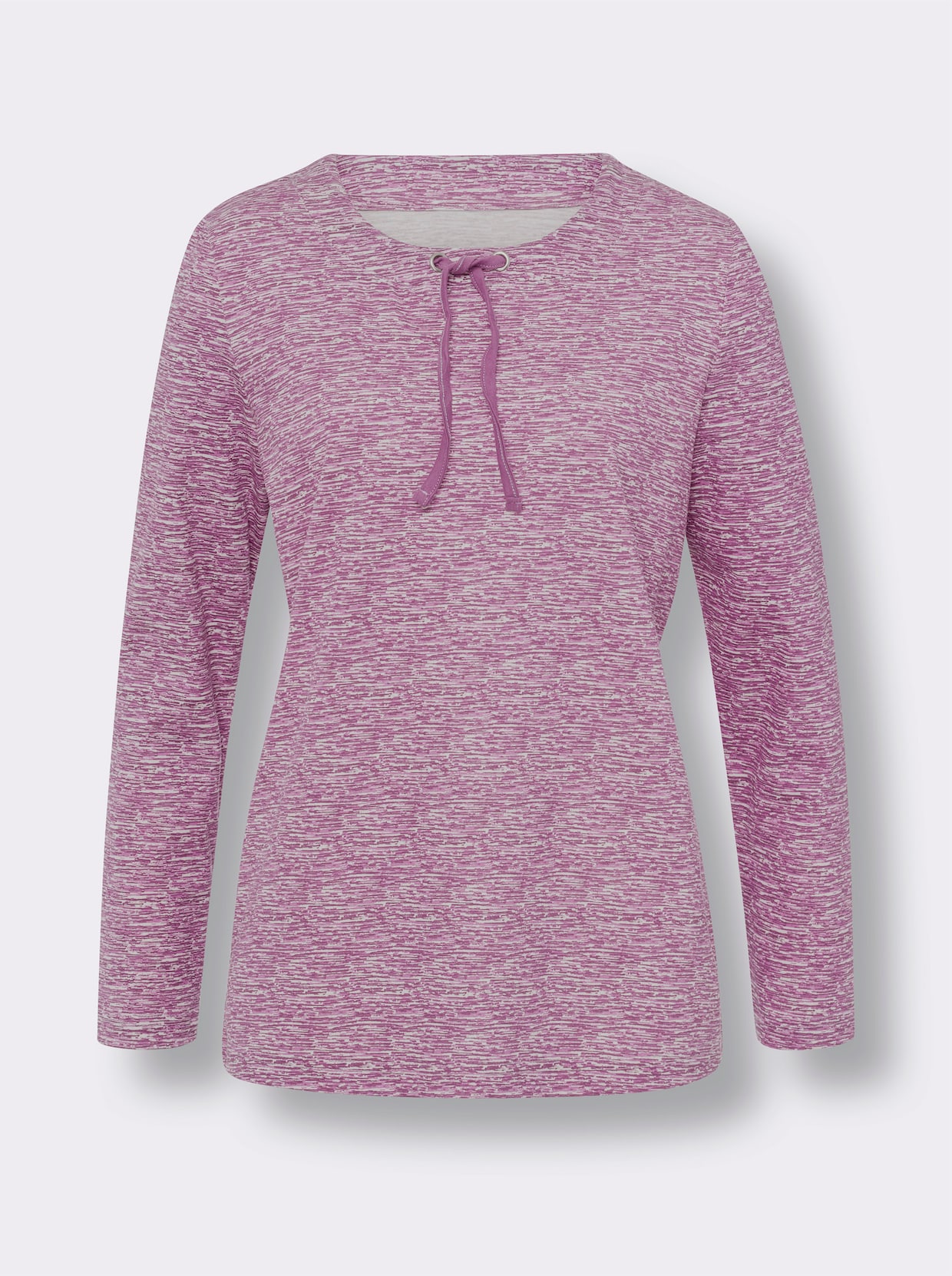Shirt met lange mouwen - paars/ecru bedrukt