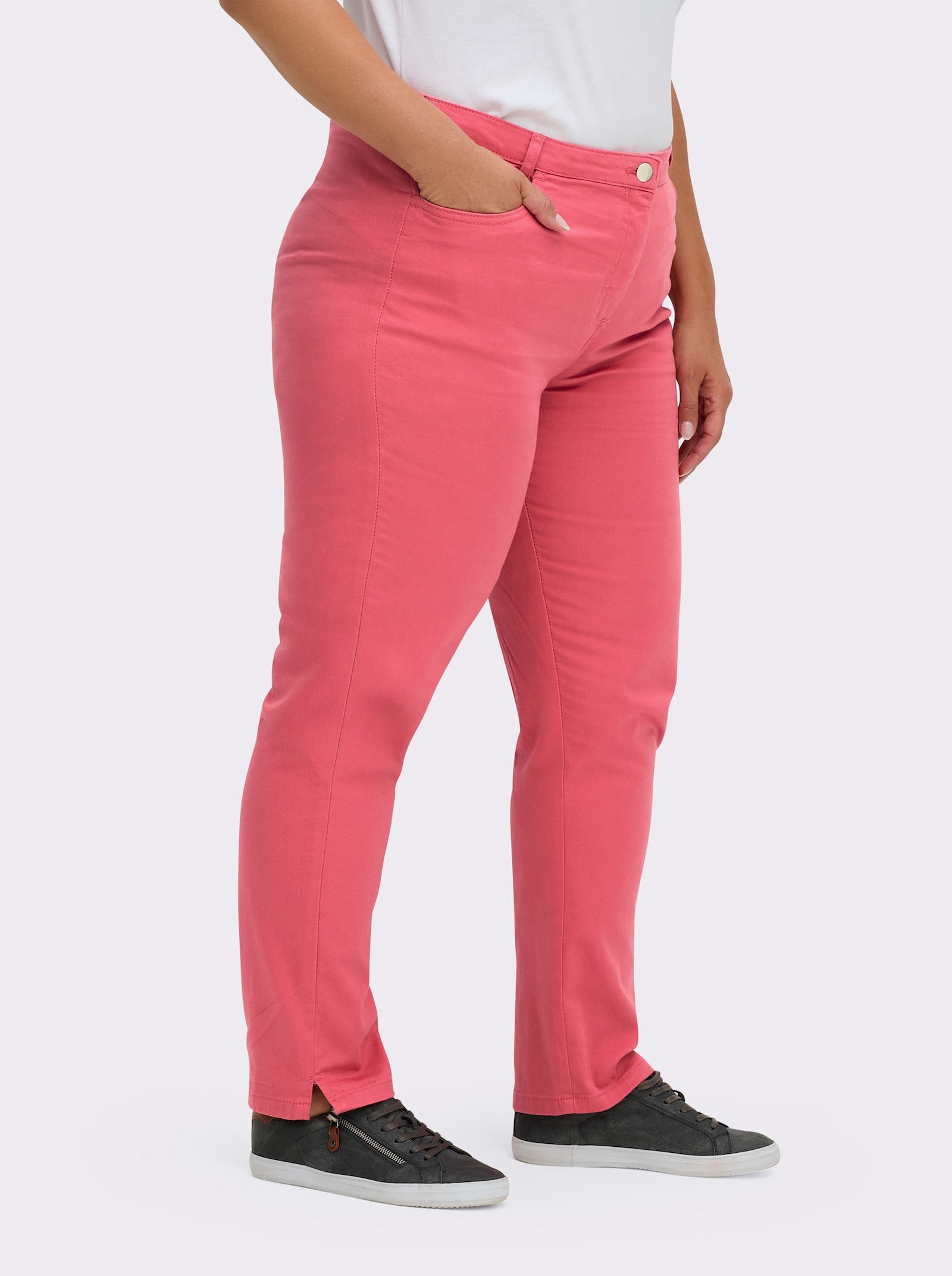 Jeans mit Stretch-Anteil - korallenrot