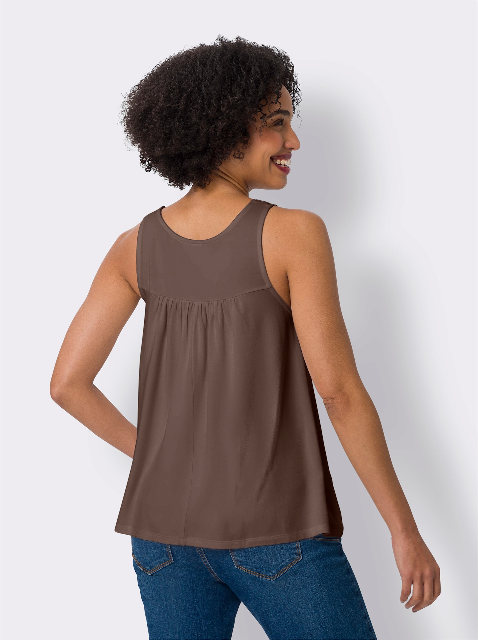 heine Débardeur avec empiècement en crochet - chocolat