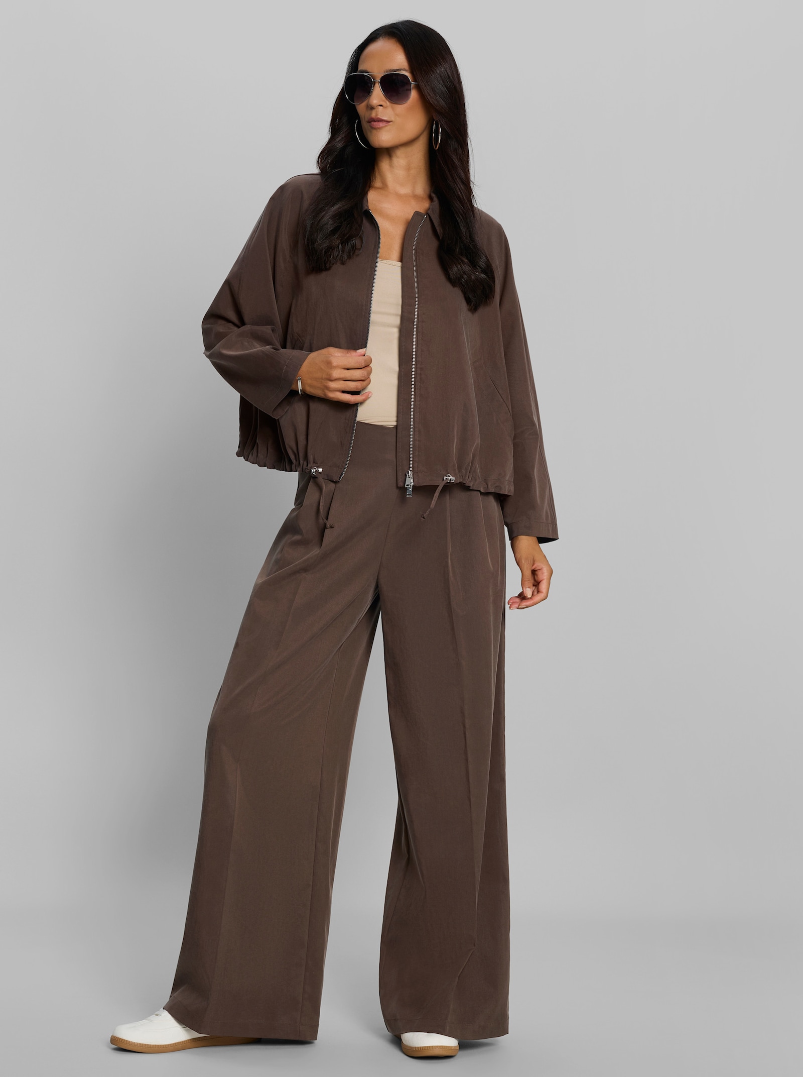 heine Hosenanzug in Twill-Qualität - schoko