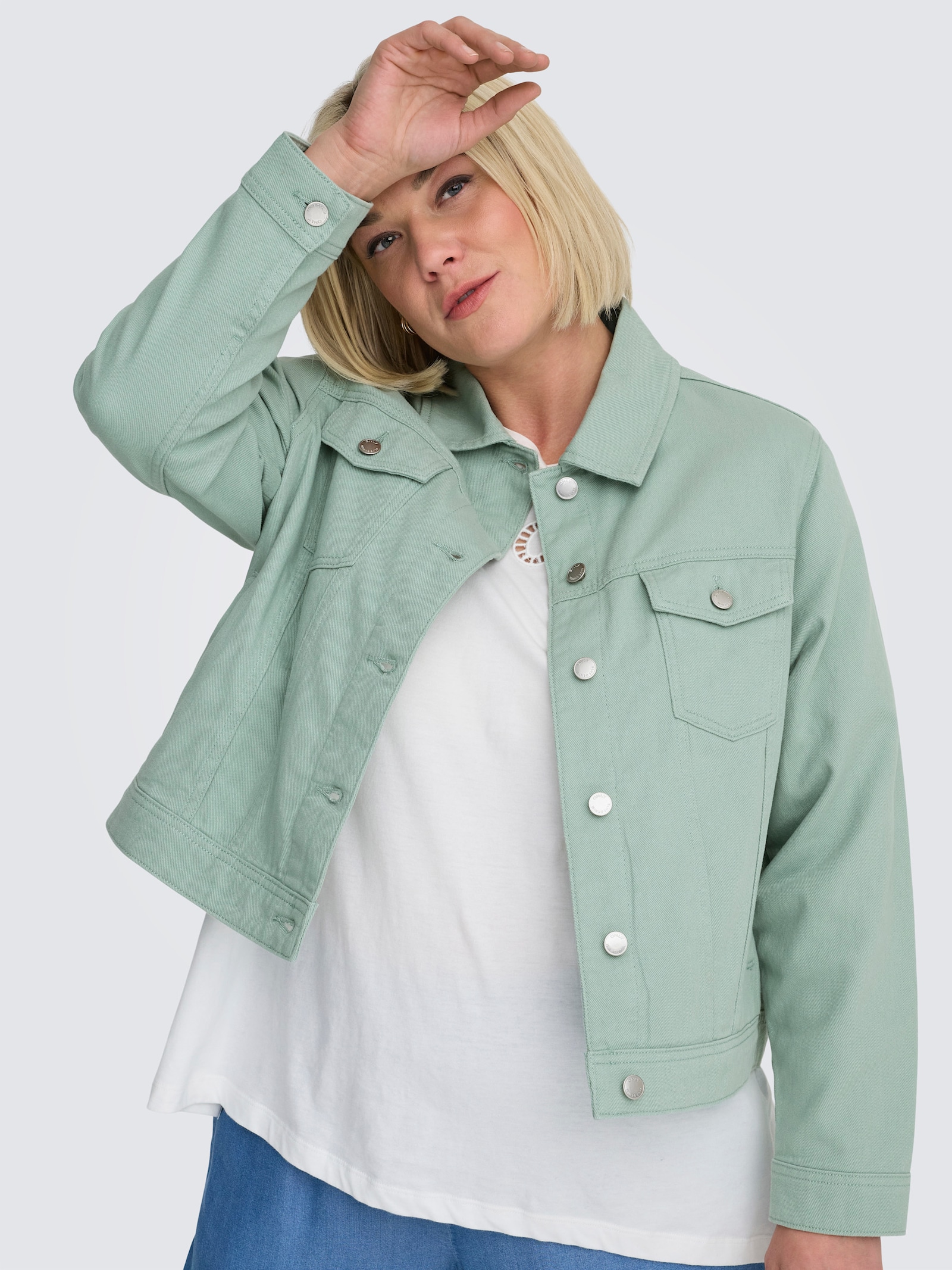 ONLY CARMAKOMA Jeansjacke - jadeite