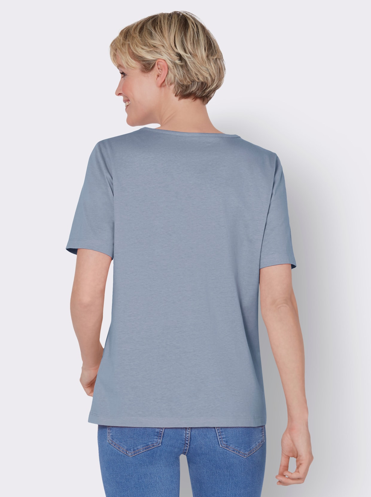 Shirt met V-hals - bleu