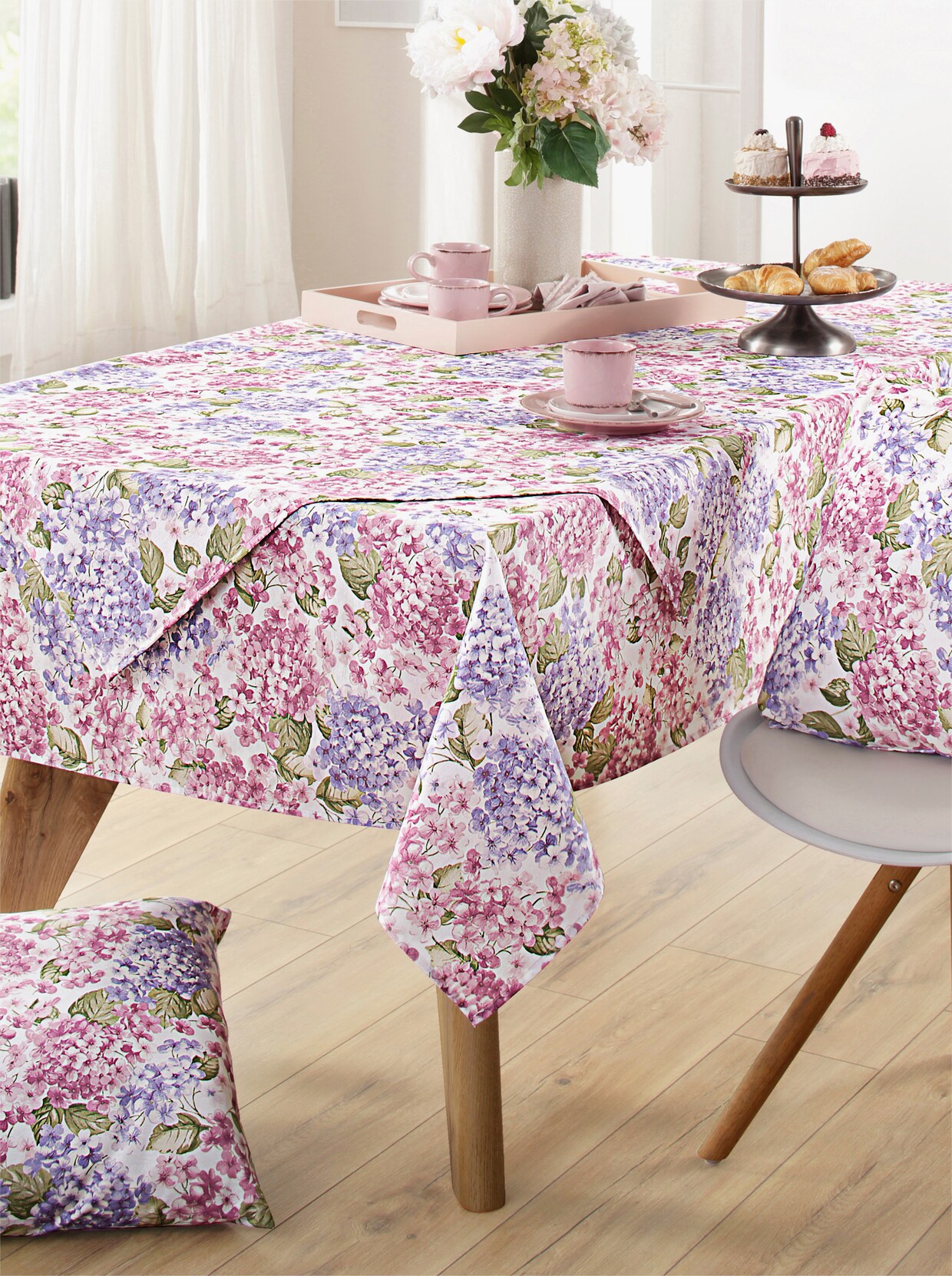 Tafelkleed - naturel/roze