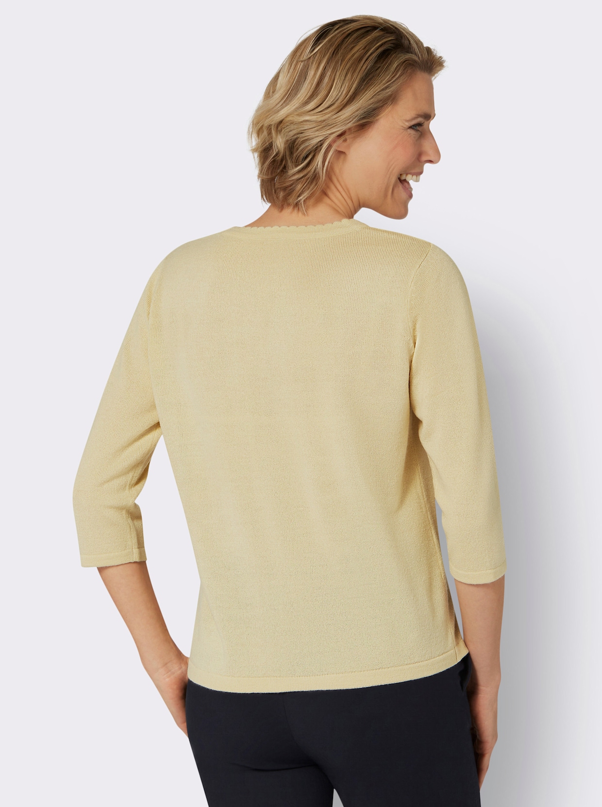 Pullover met korte mouwen - zand