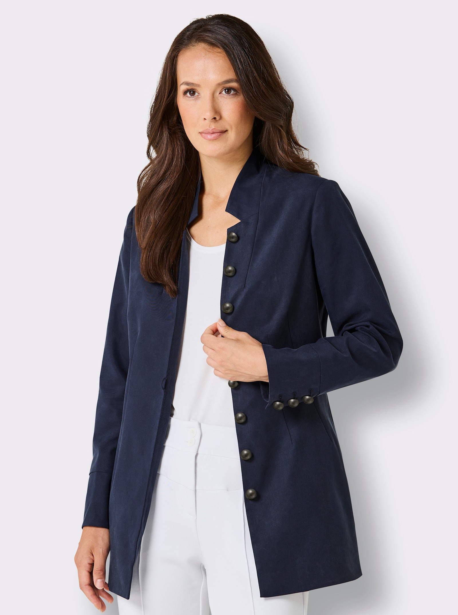 CREATION L PREMIUM Longblazer im Lyocell-Mix - marine