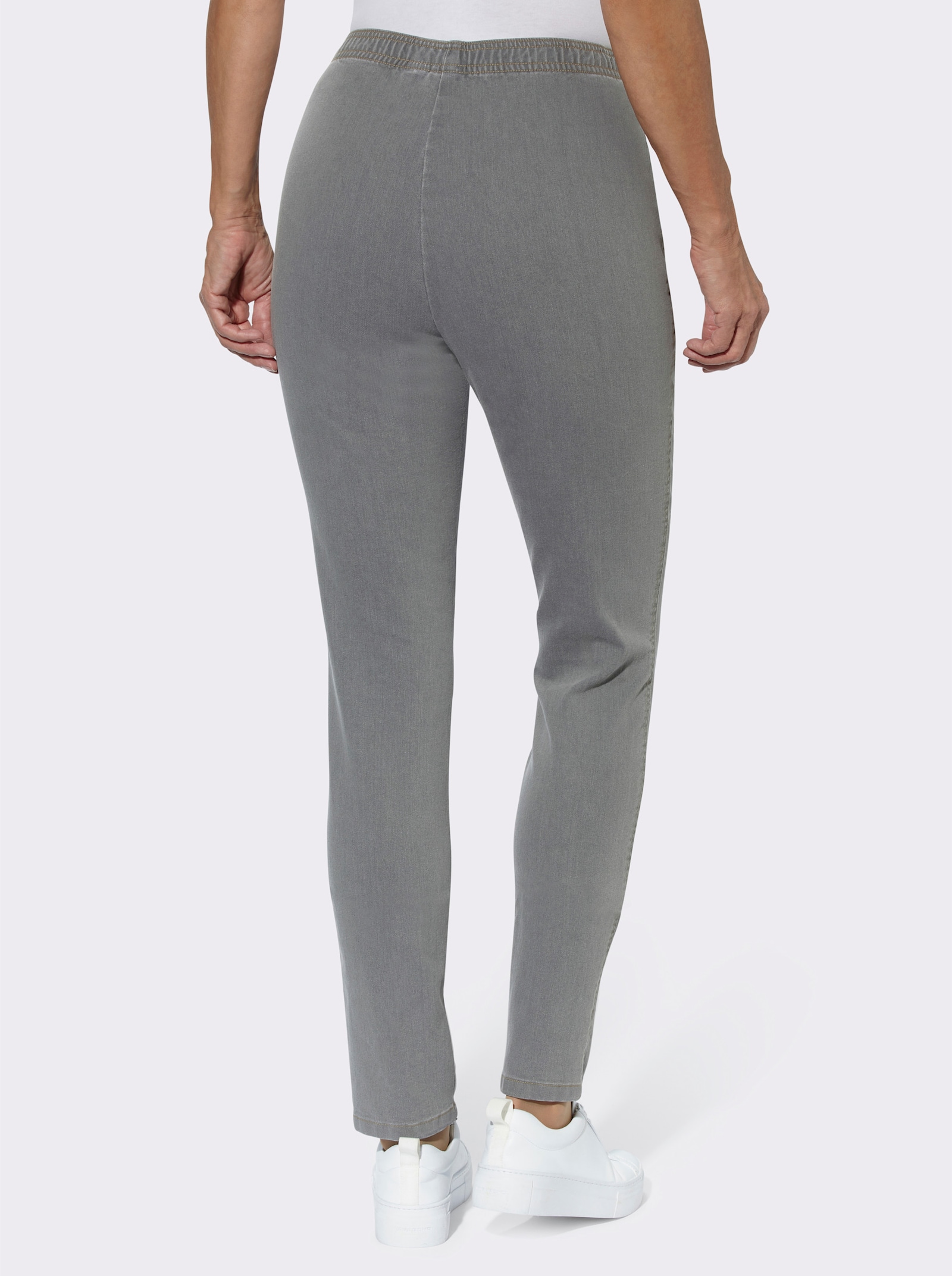 Schlupfjeans schmal geschnitten - grey denim