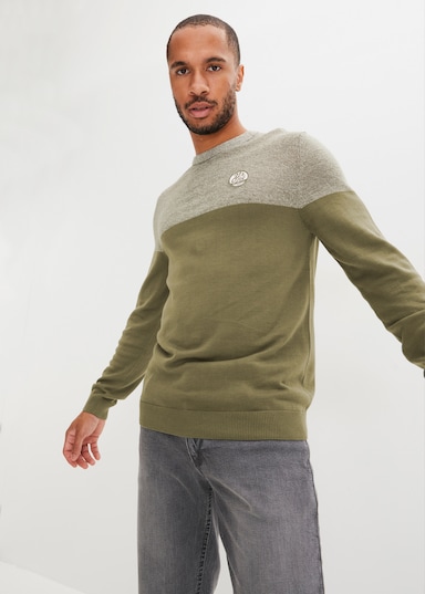 Catamaran Rundhalspullover - khaki-meliert