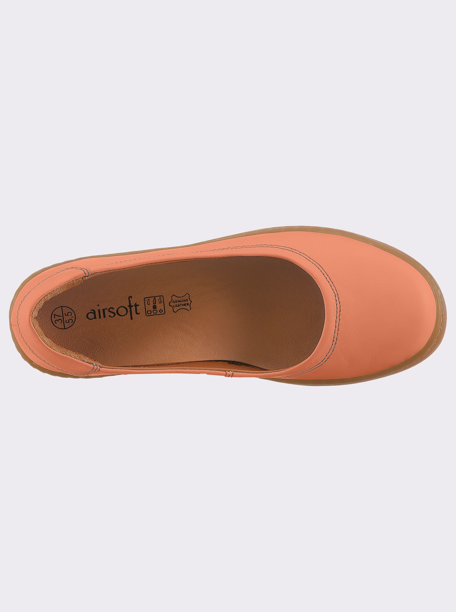 airsoft modern+ Ballerina aus Echtleder - orange