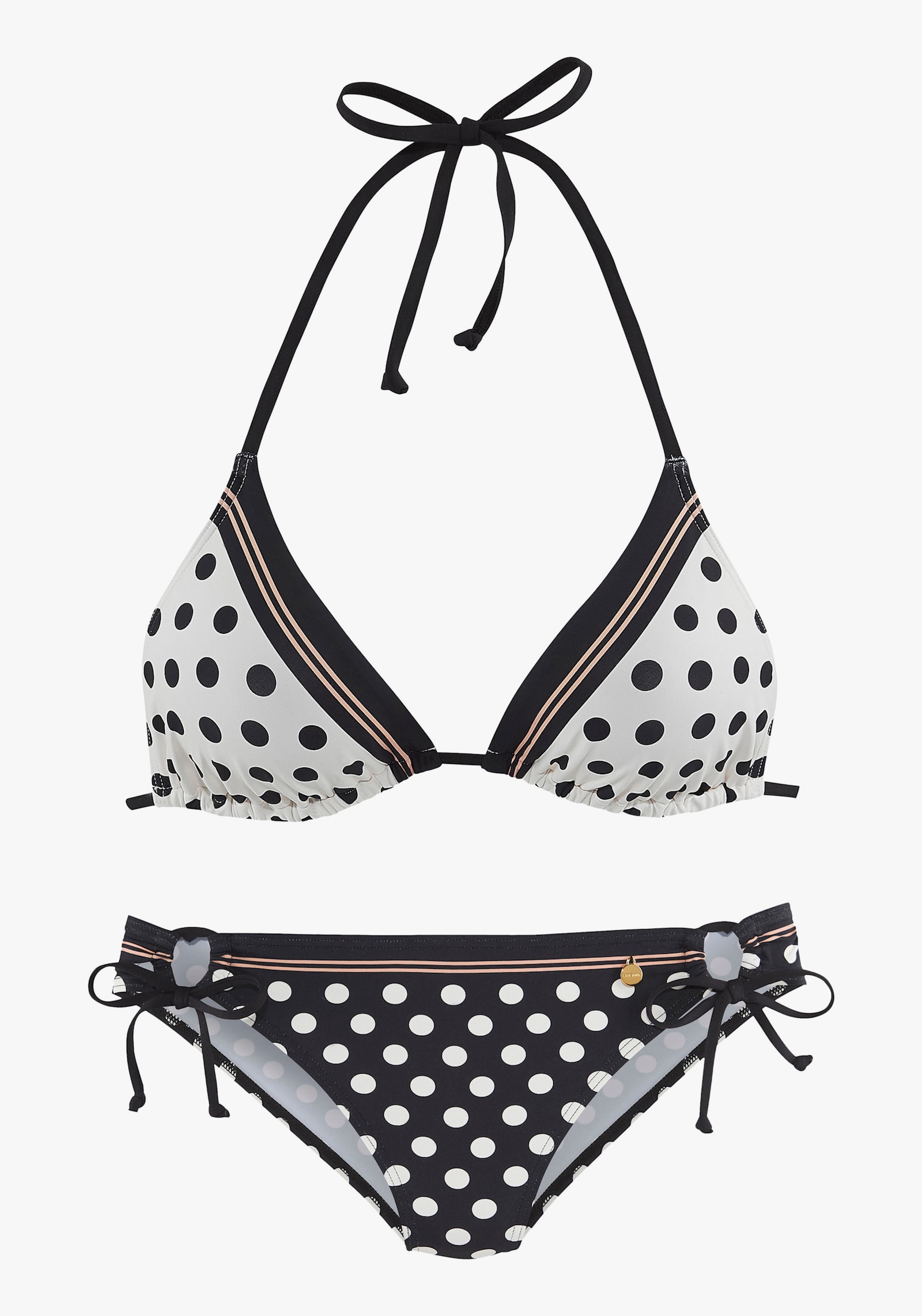 LASCANA Triangel-Bikini - schwarz/creme