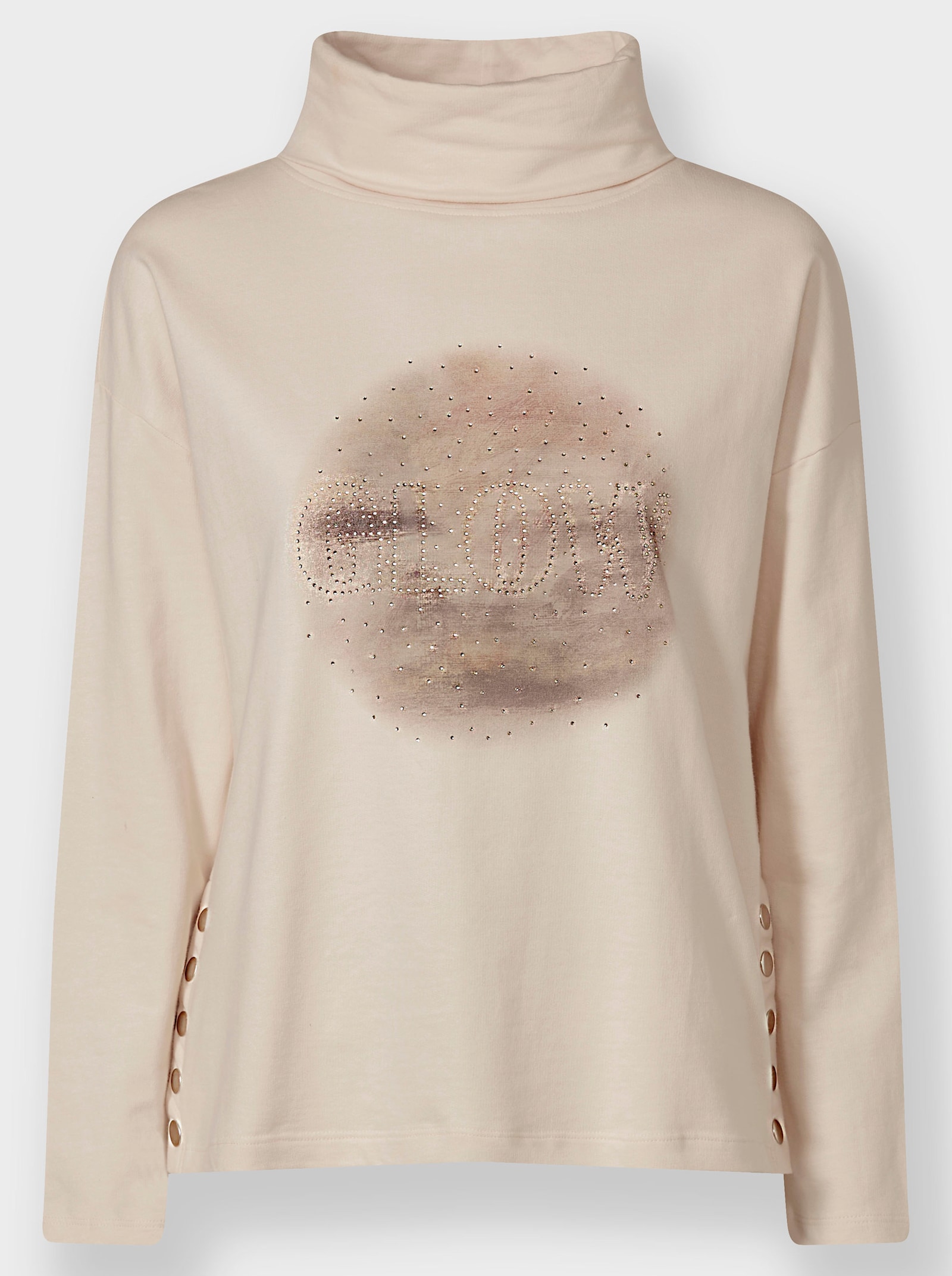 heine Sweatshirt avec pierres brillantes fantaisie - café au lait-kaki imprimé