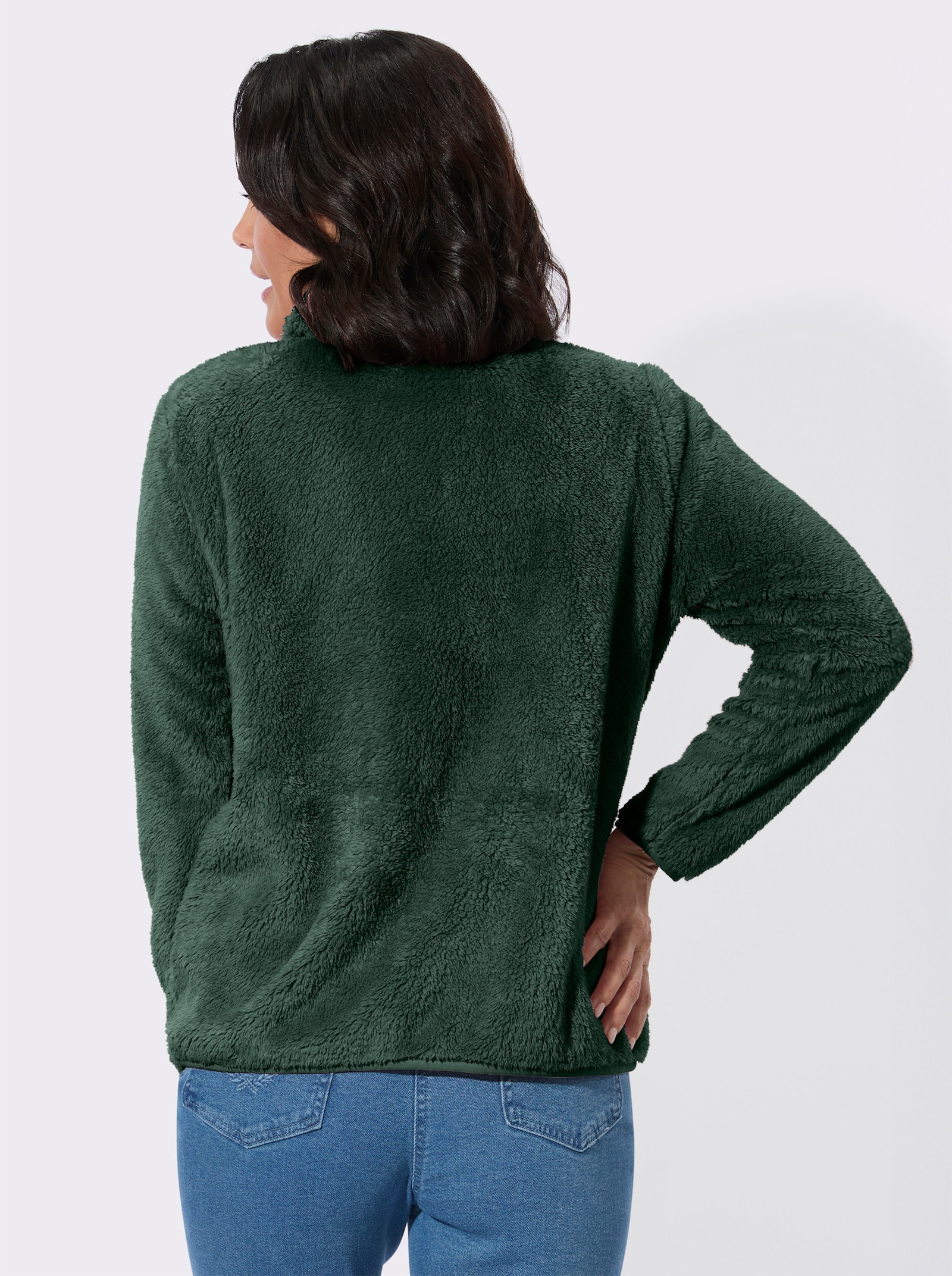 Fleecejacke in Teddy-Optik - moos