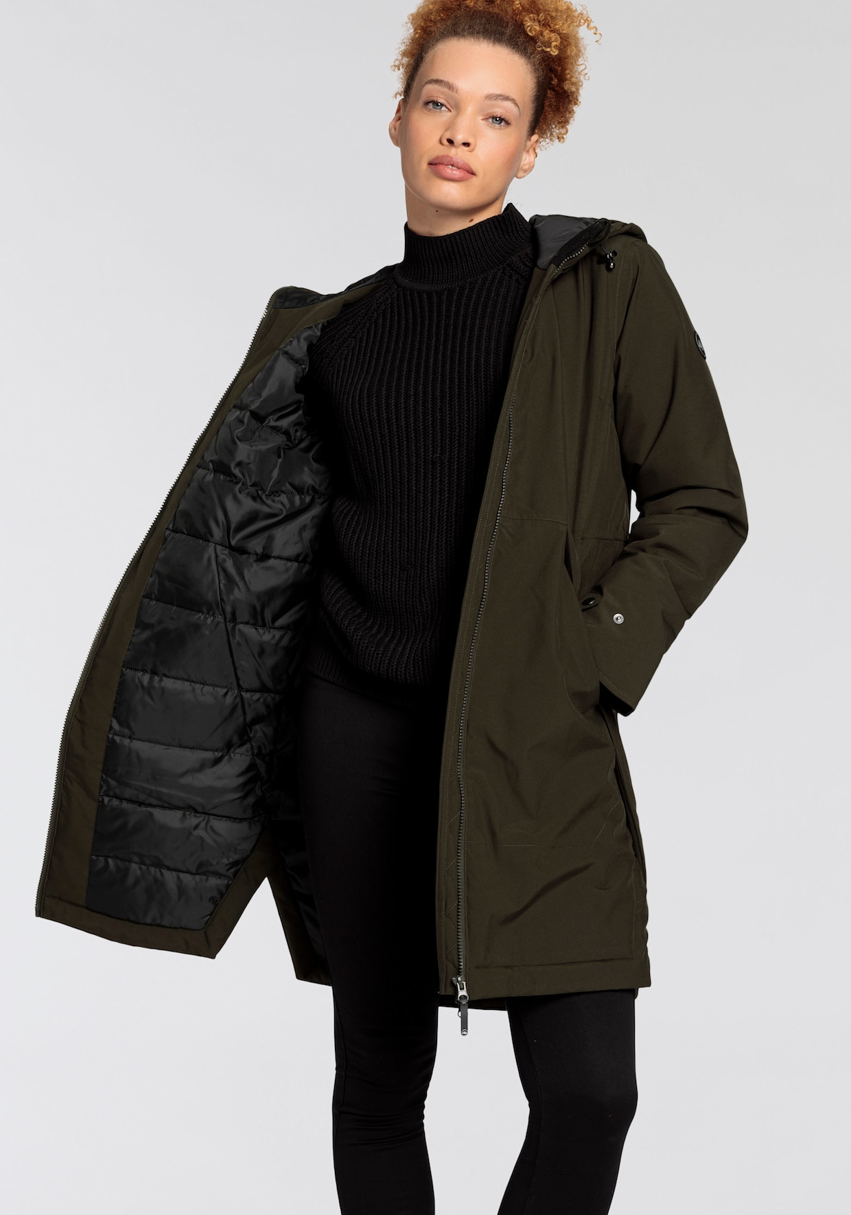 Funktionsparka - dark khaki