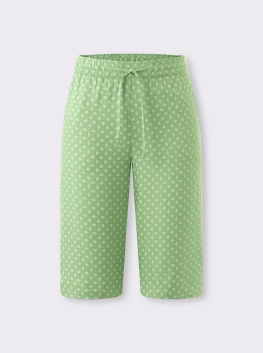 Bermudas im Minimal-Muster - apfel-weiß-bedruckt