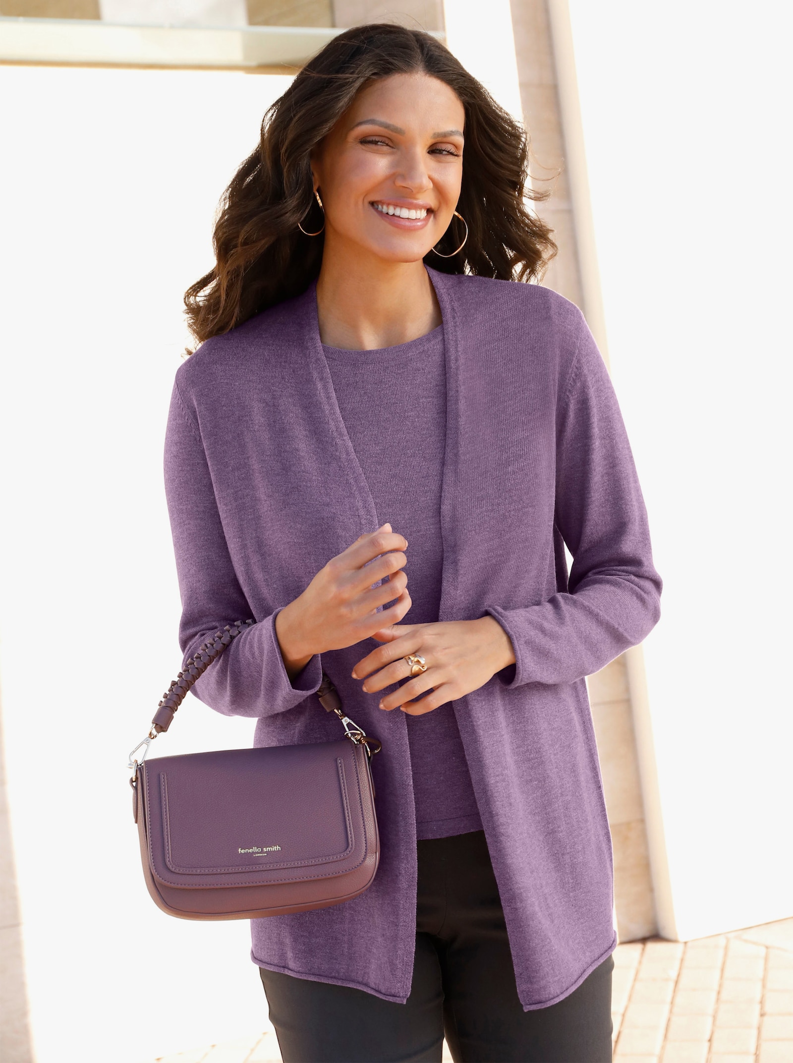 Kofta med 5% kashmir - fikon, melerad