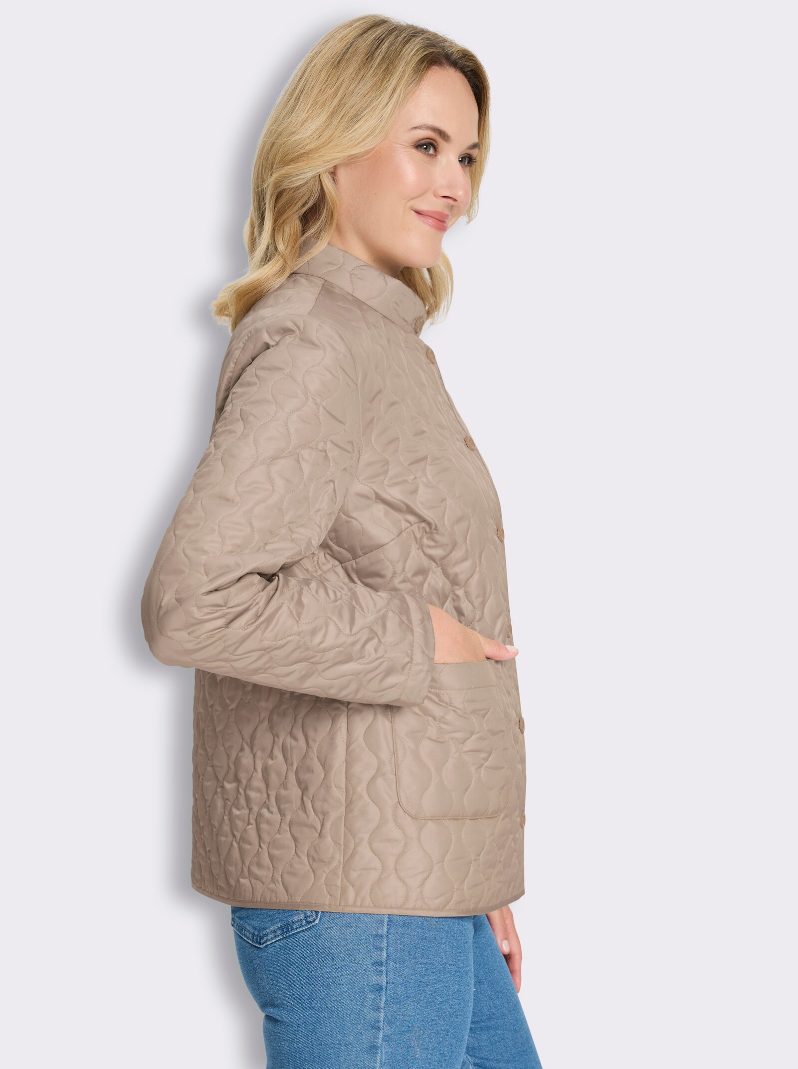 Steppjacke für die Übergangszeit, leicht wattiert - beige