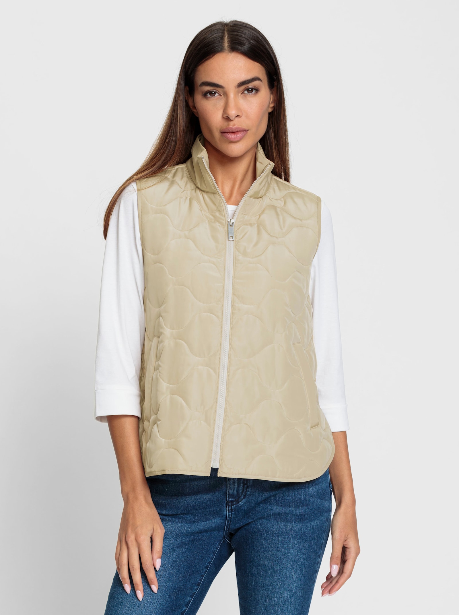 heine Steppweste mit Reißverschluss - sand