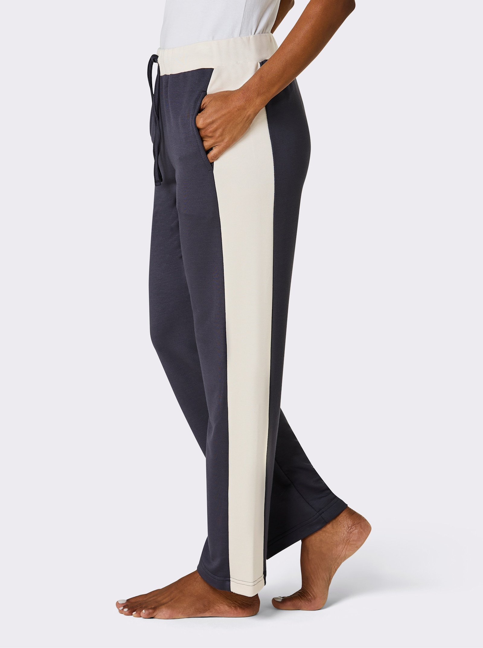 Hose - anthrazit-ecru