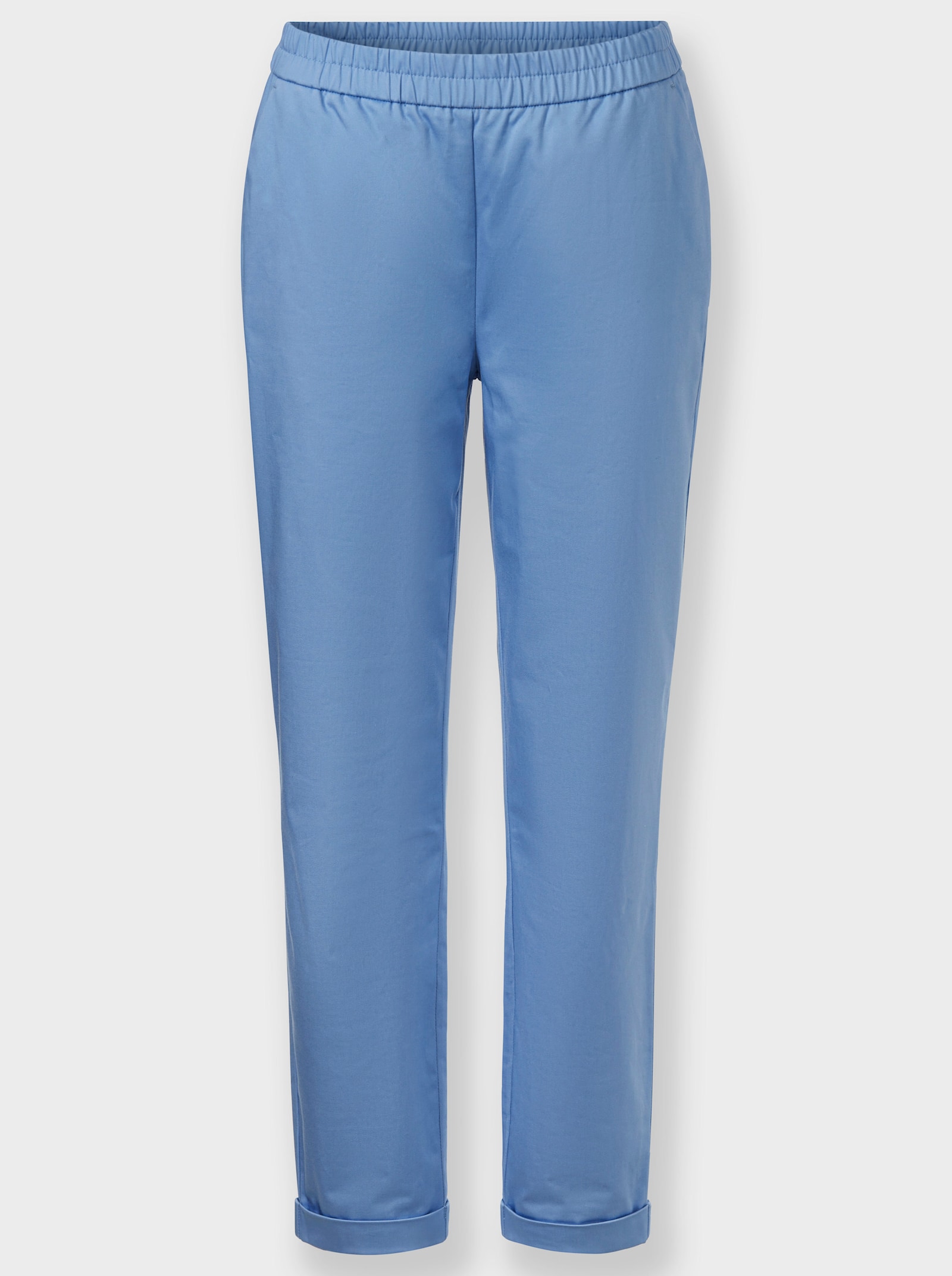 heine Hosenanzug aus leicht glänzendem Baumwoll-Stretch - himmelblau