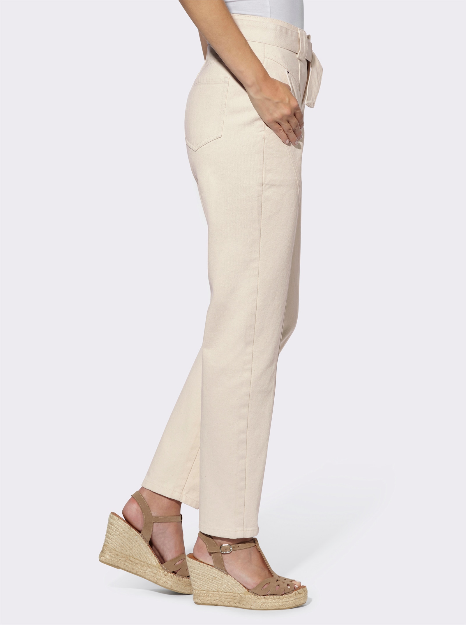 heine Jean taille haute - couleur ivoire