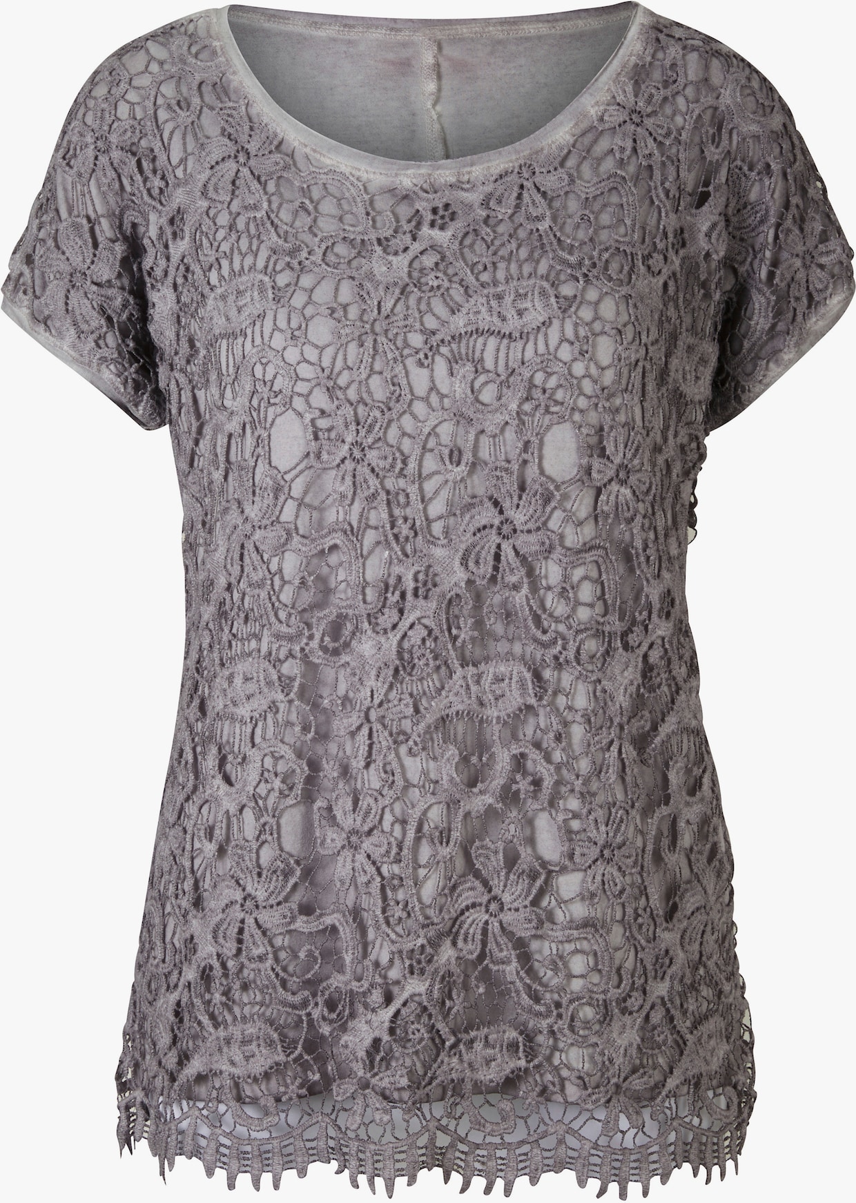 heine T-shirt en dentelle - gris