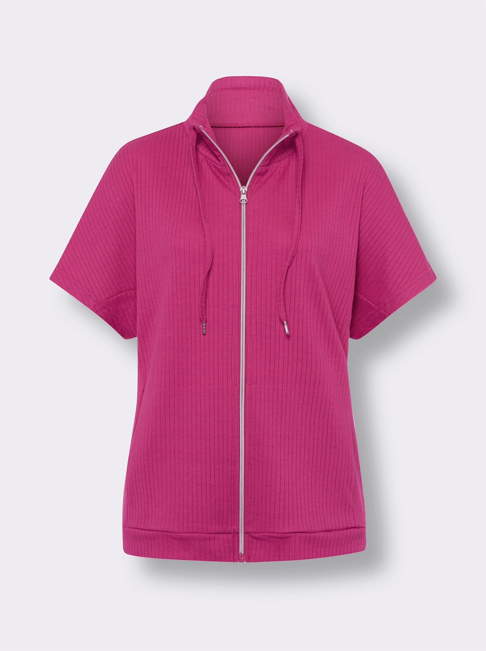 Shirtjacke in Ripp-Qualität mit Baumwolle - fuchsia