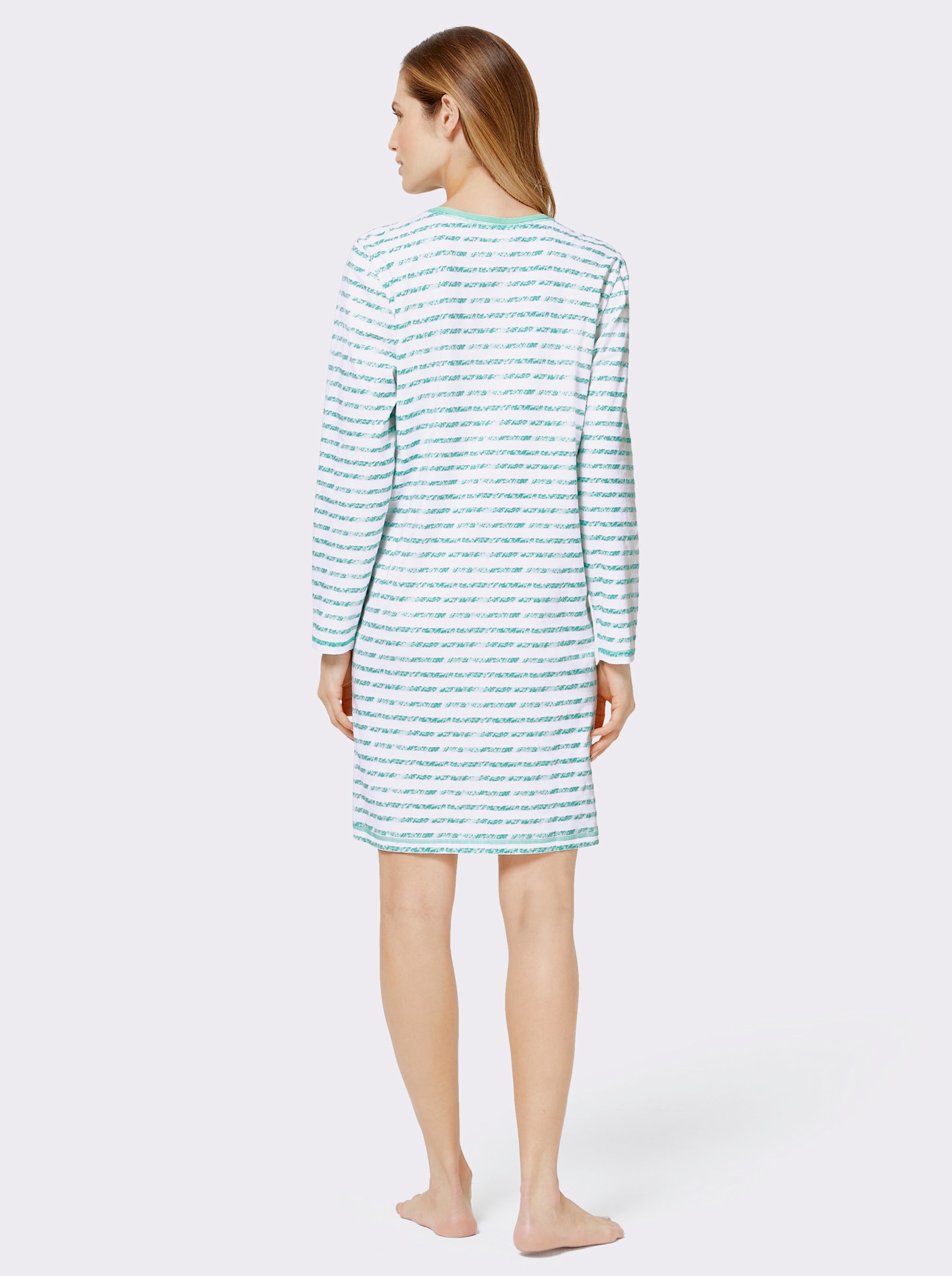 wäschepur Langarm Sleepshirts - mint + mint-gestreift