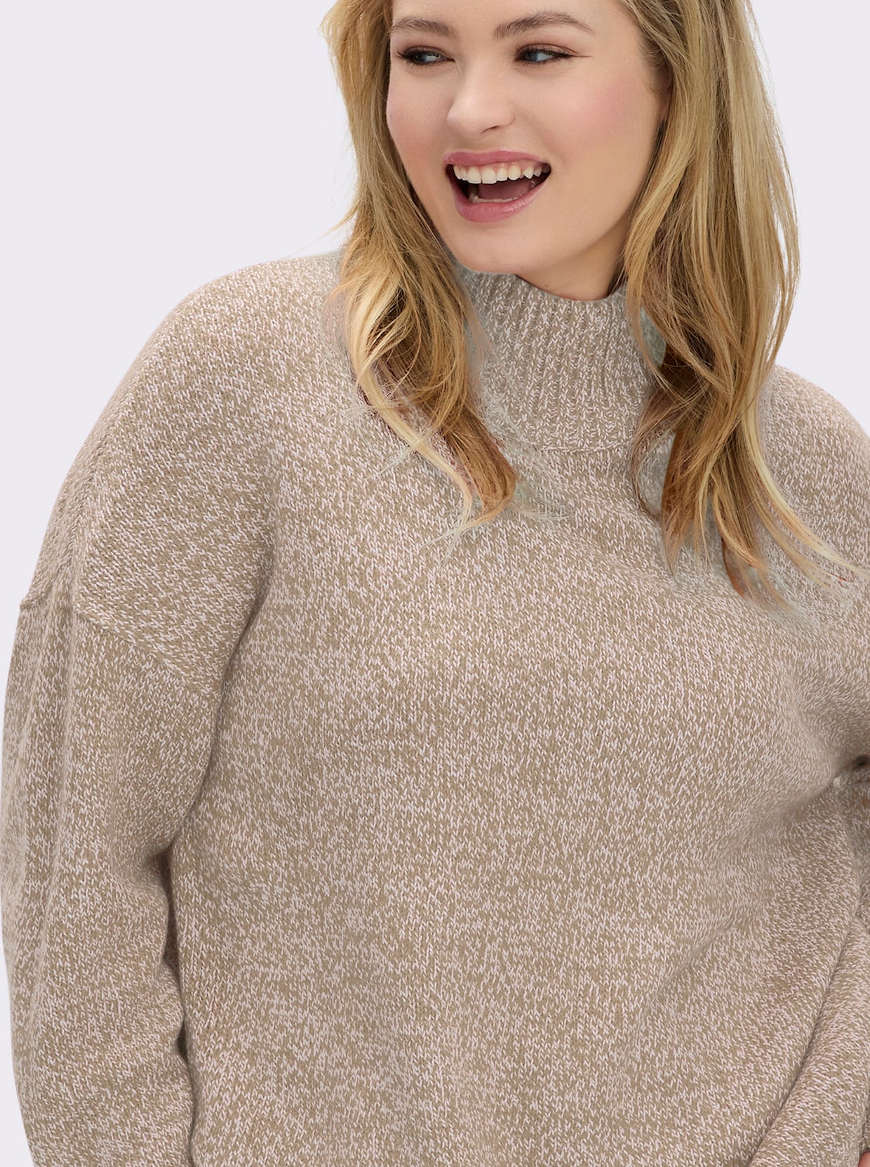 sheego Pullover - beige-meliert