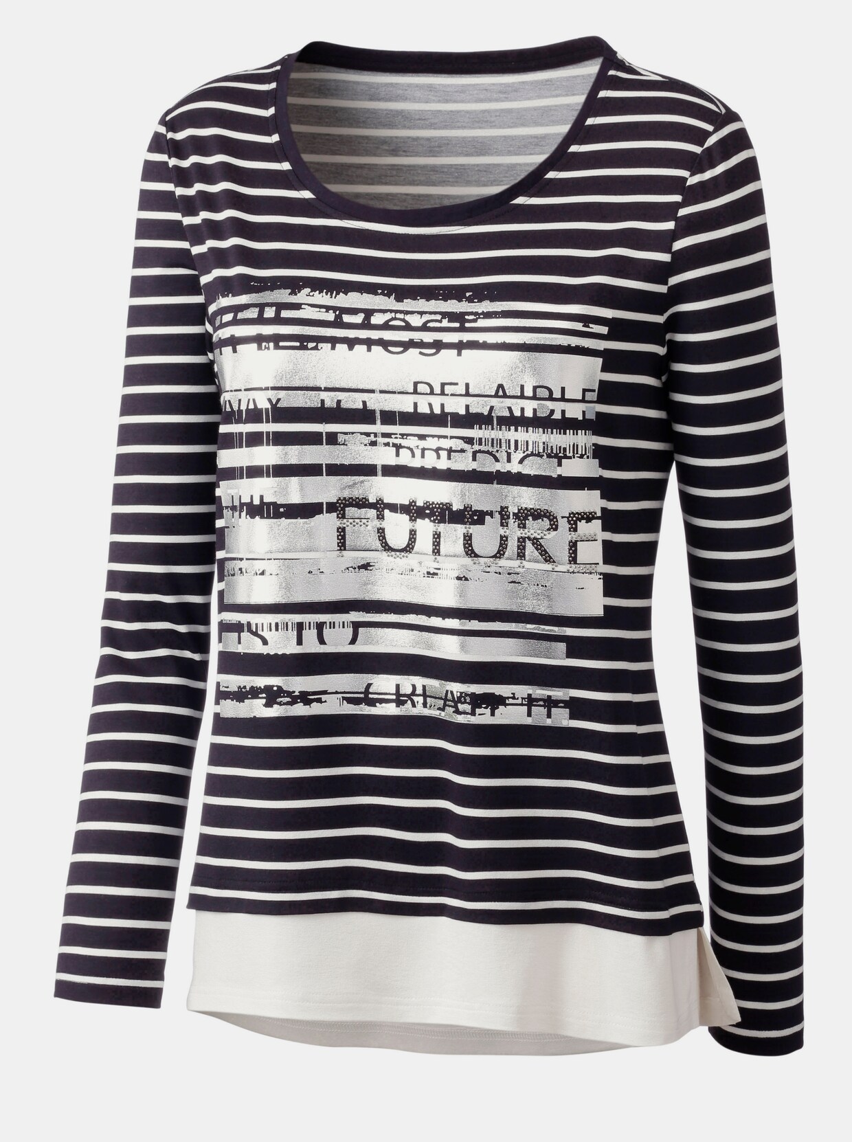 2-in-1-Shirt - marine-ecru-gestreift