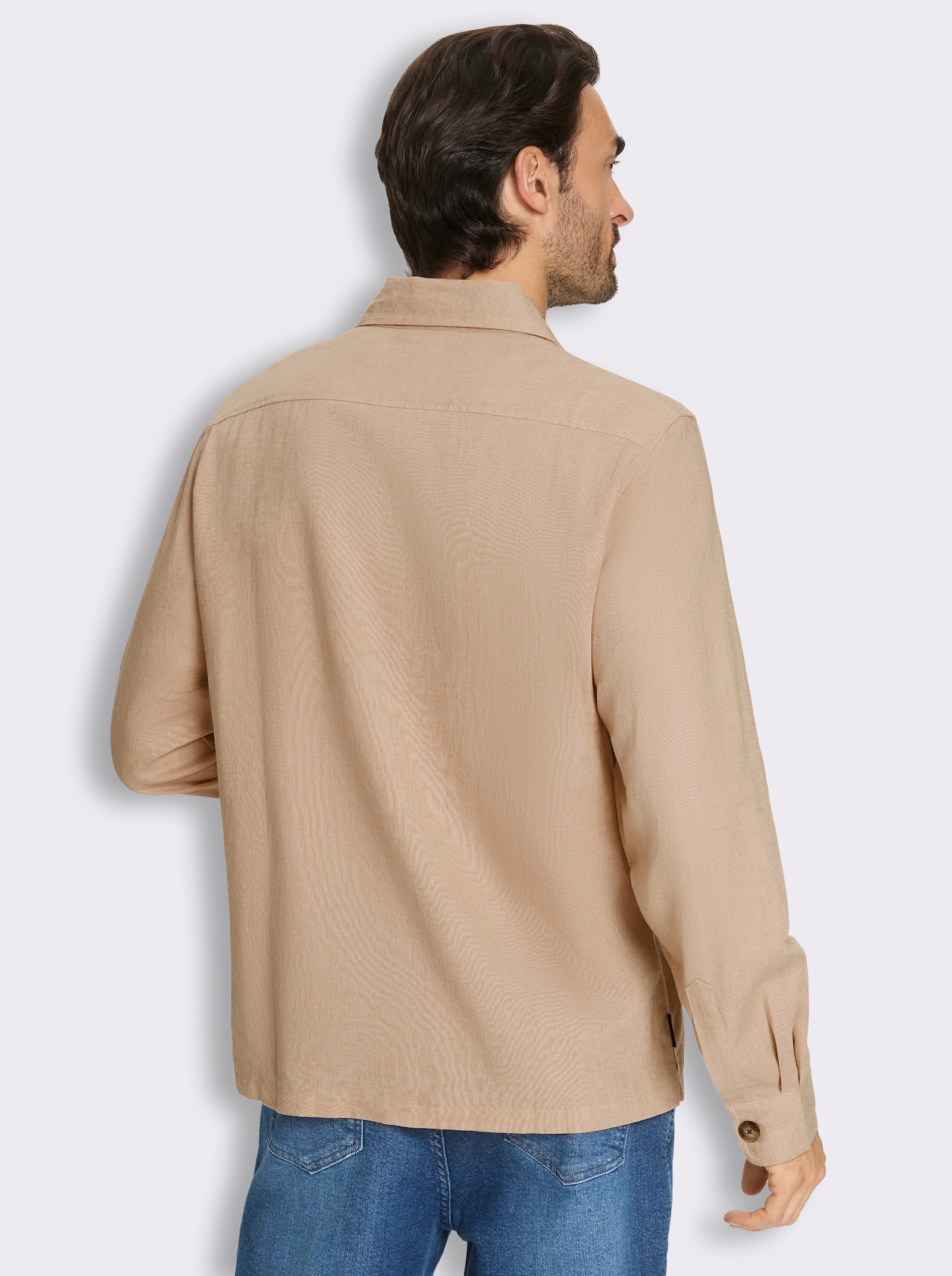 Marco Donati Langarmhemd aus Leinen und Viskose - beige