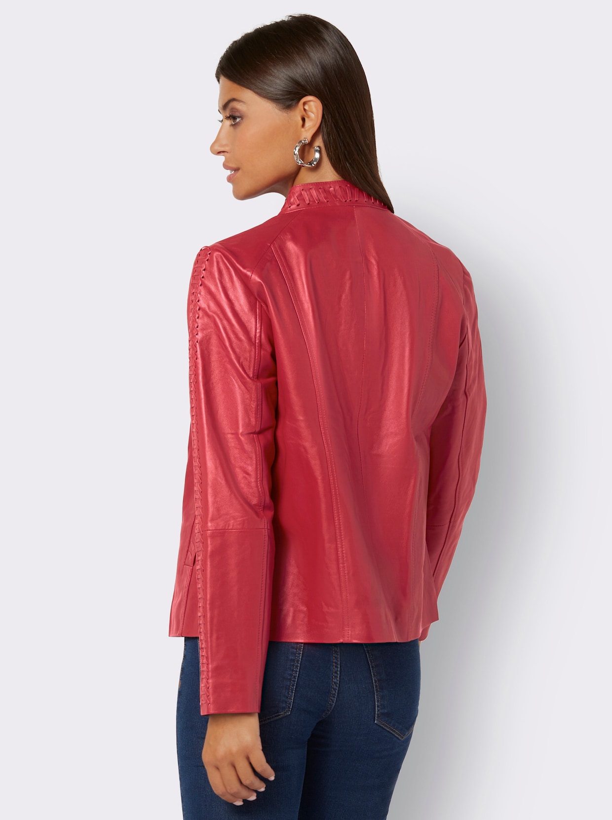 Veste en cuir - rouge