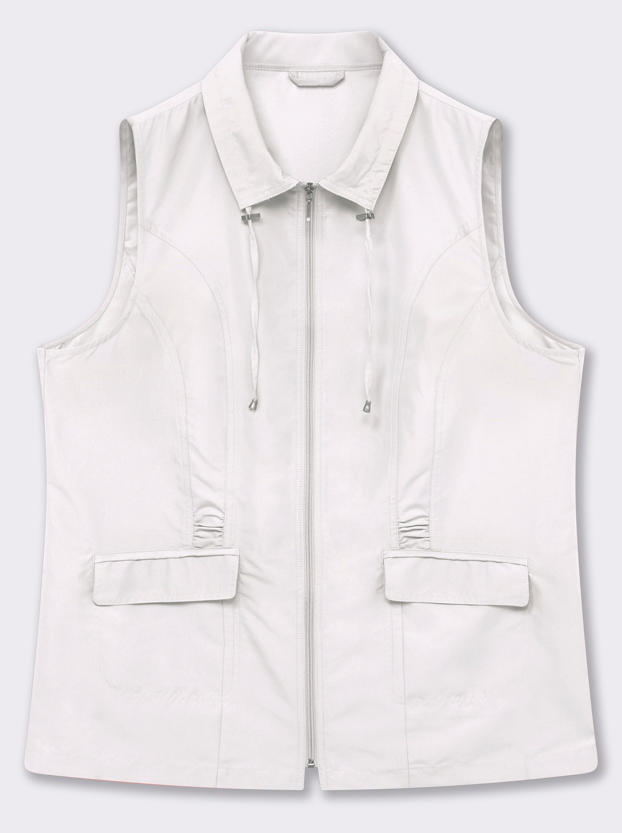 Longweste aus Microfaser - ecru