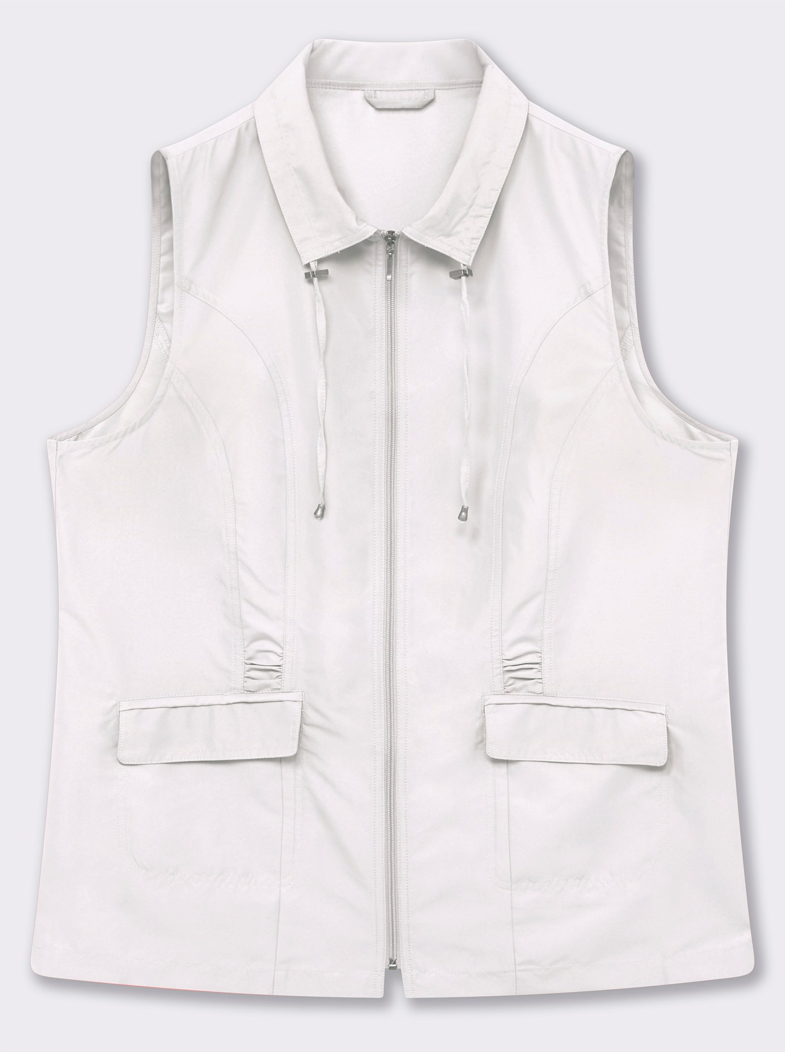 Longweste aus Microfaser - ecru