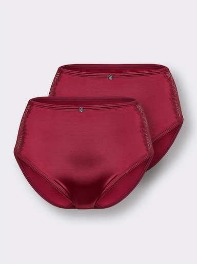 wäschepur Hüftslip mit seitlichem Spitzeneinsatz - bordeaux