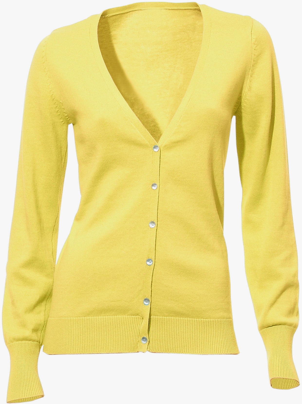 heine Veste en tricot fin - jaune