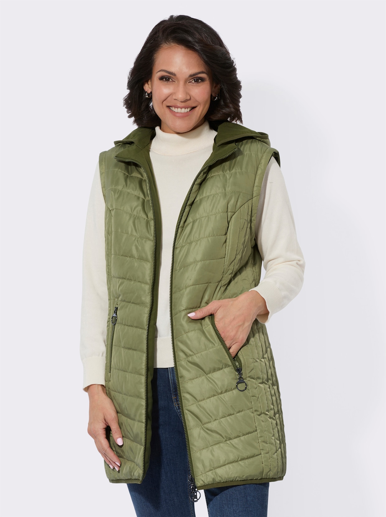 Veste longue - vert roseau