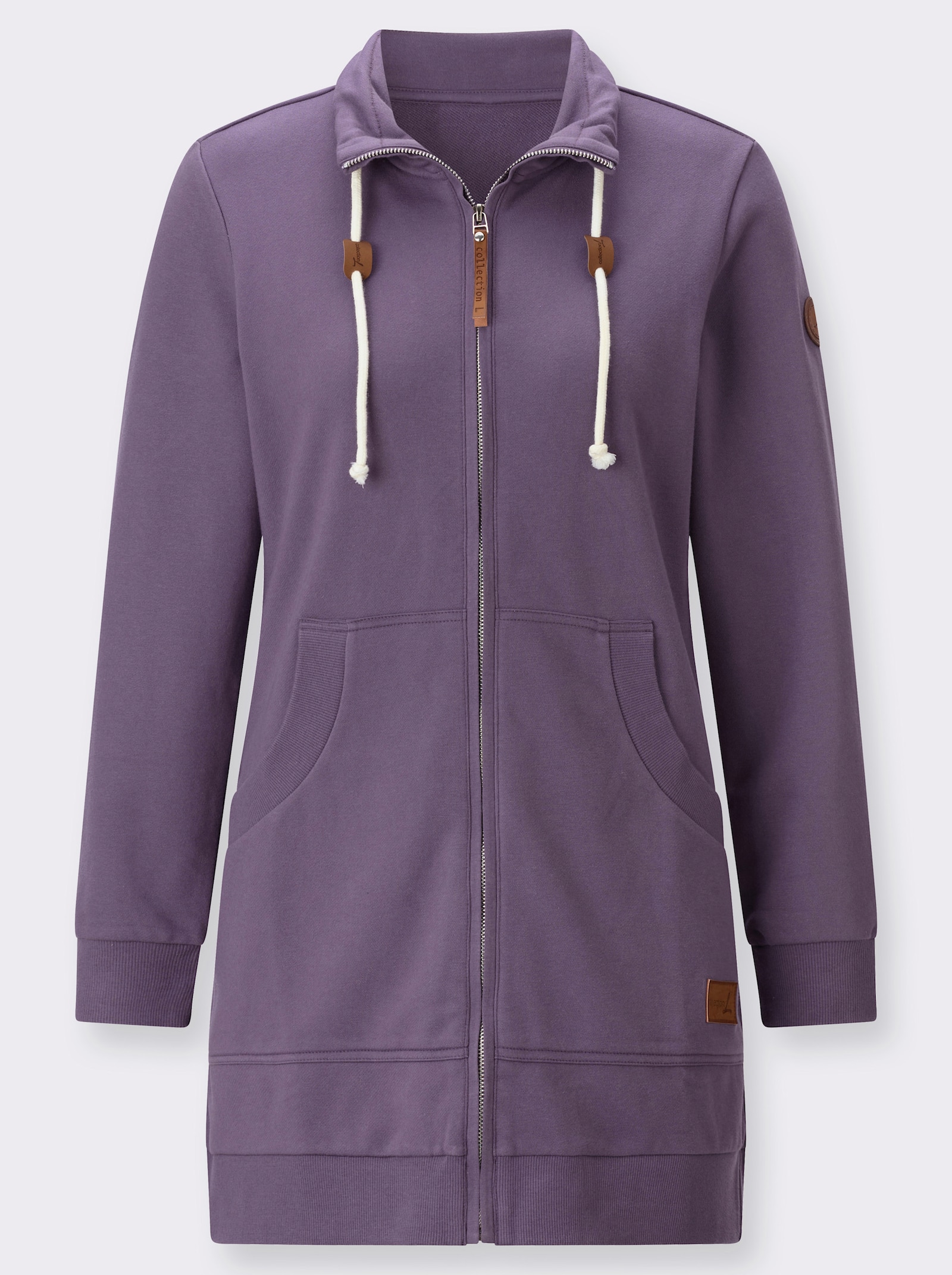  Shirtjacke mit Känguru-Tasche - feige