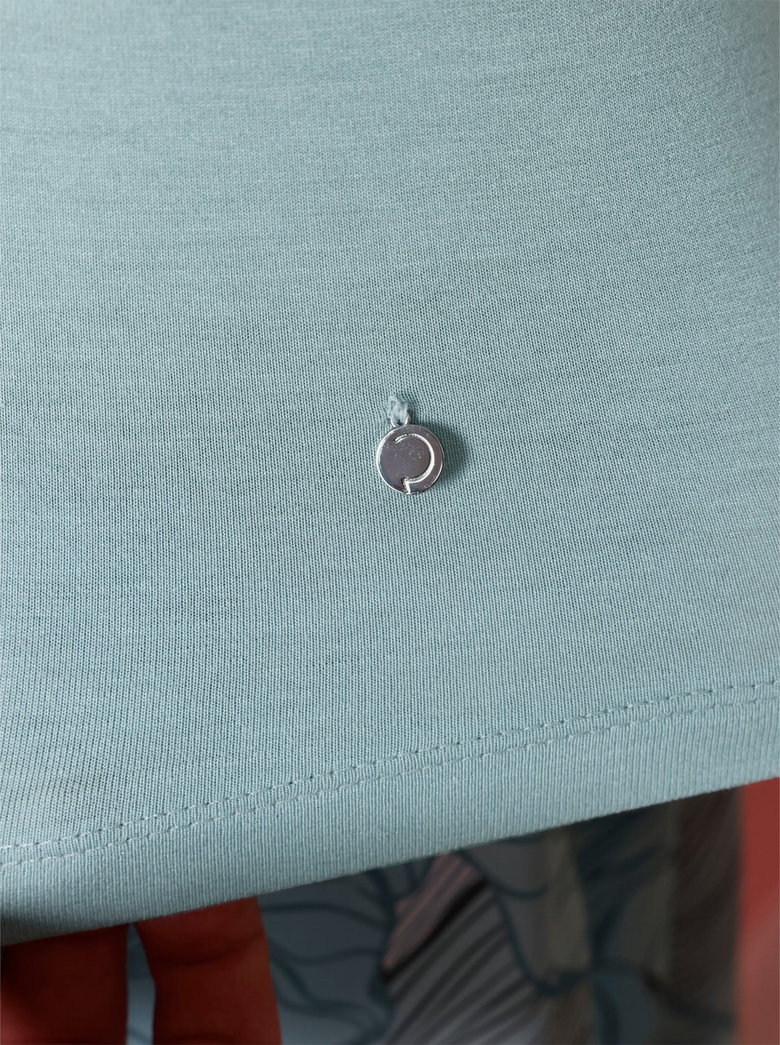 CREATION L PREMIUM Kurzarmshirt mit floraler Spitze - kalkmint