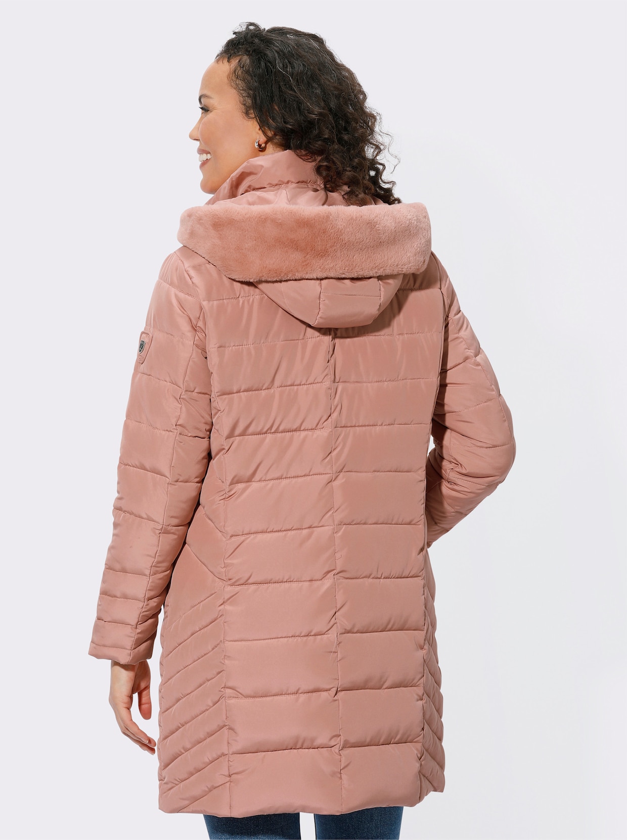 Veste longue - bois de rose