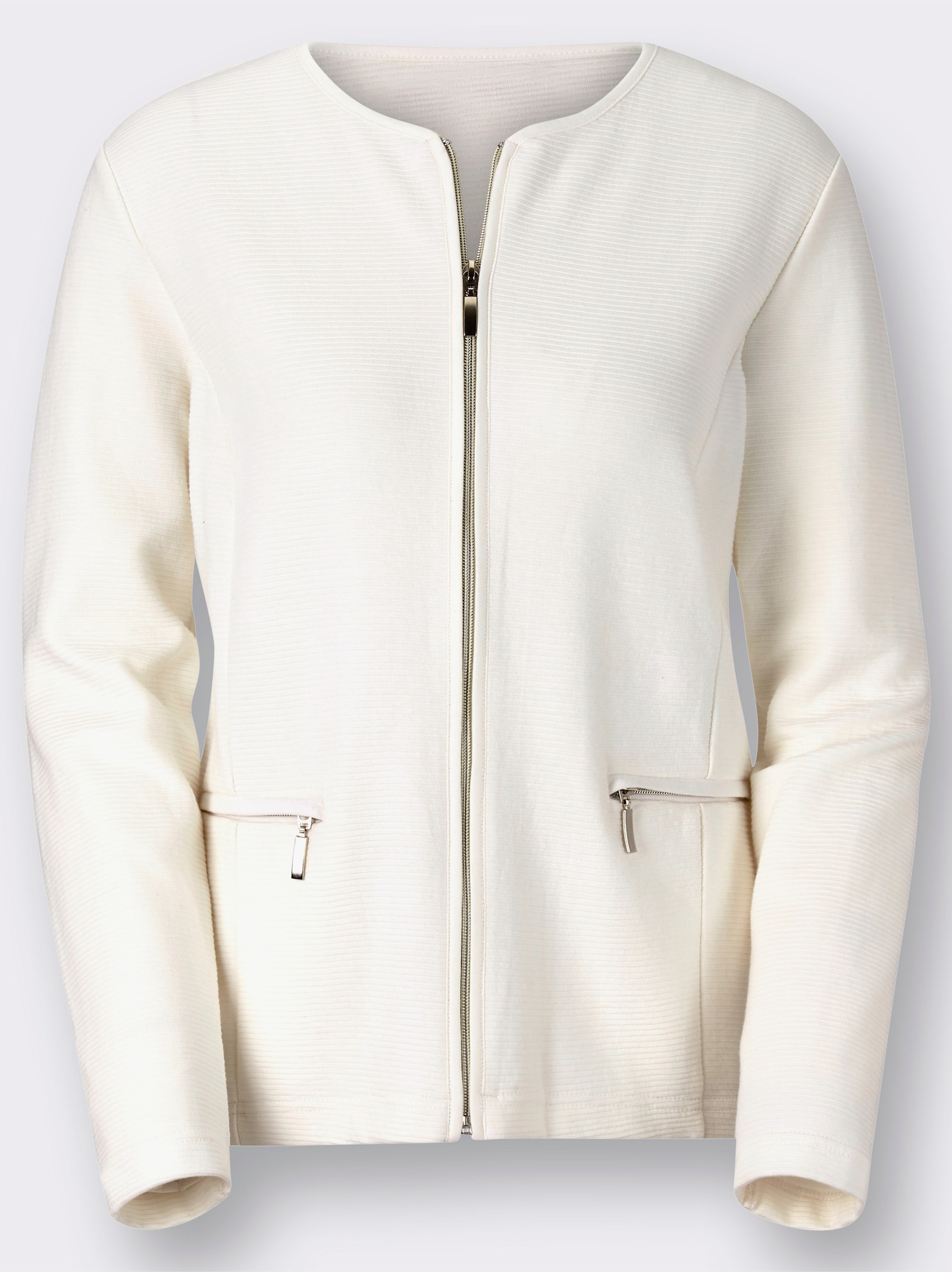 Shirtblazer in Ripp-Optik - weiß