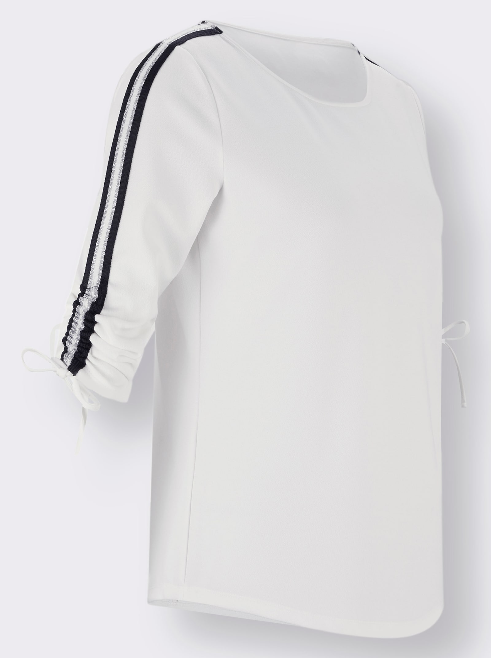 3/4-Arm-Shirt mit Kontraststreifen - ecru